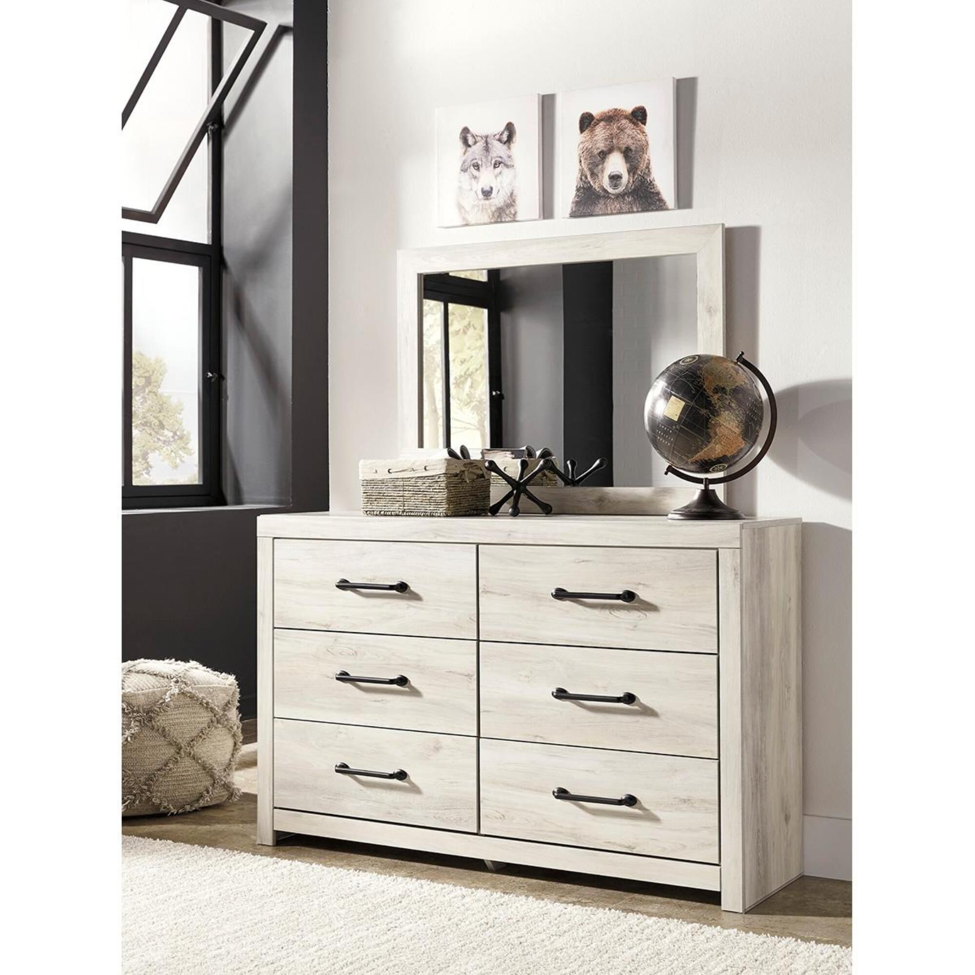 Signature Design by Ashley Cambeck Dresser and Mirror in Whitewash, , large