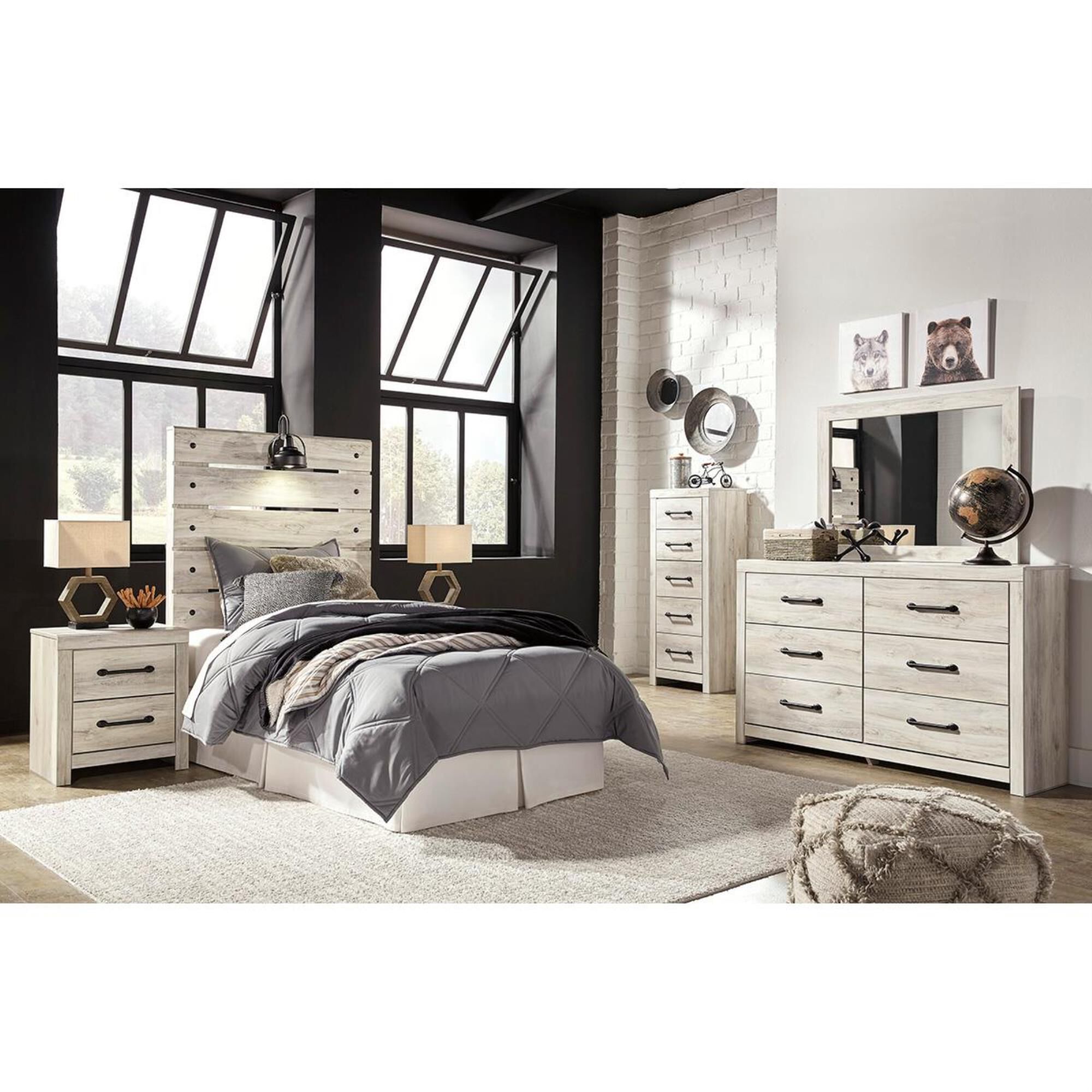 Signature Design by Ashley Cambeck Dresser and Mirror in Whitewash, , large