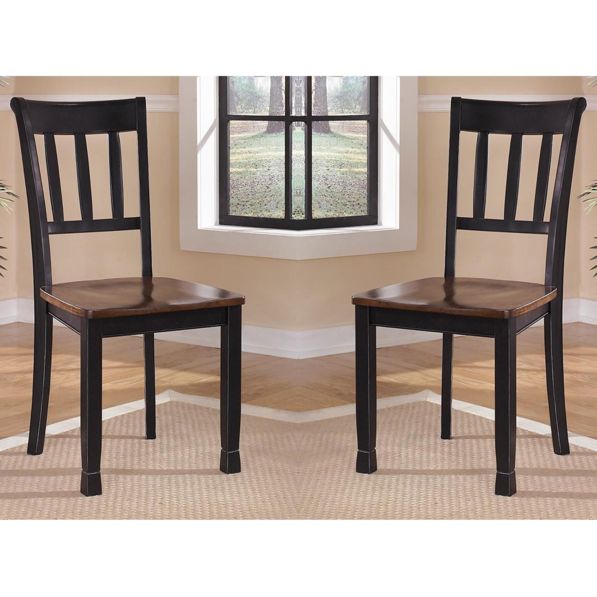 Ashley Owingsville Dining Side Chair in Black and Brown (Set of 2), , large