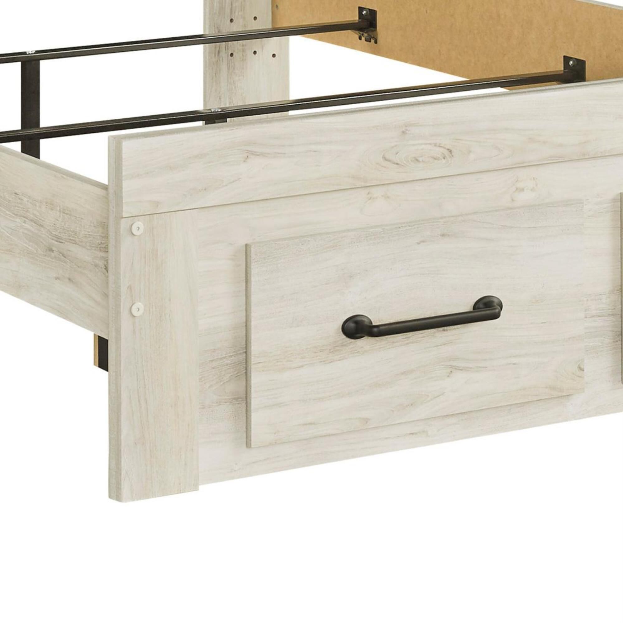 Signature Design by Ashley Cambeck King Storage Bed in Whitewash with Lighting, , large