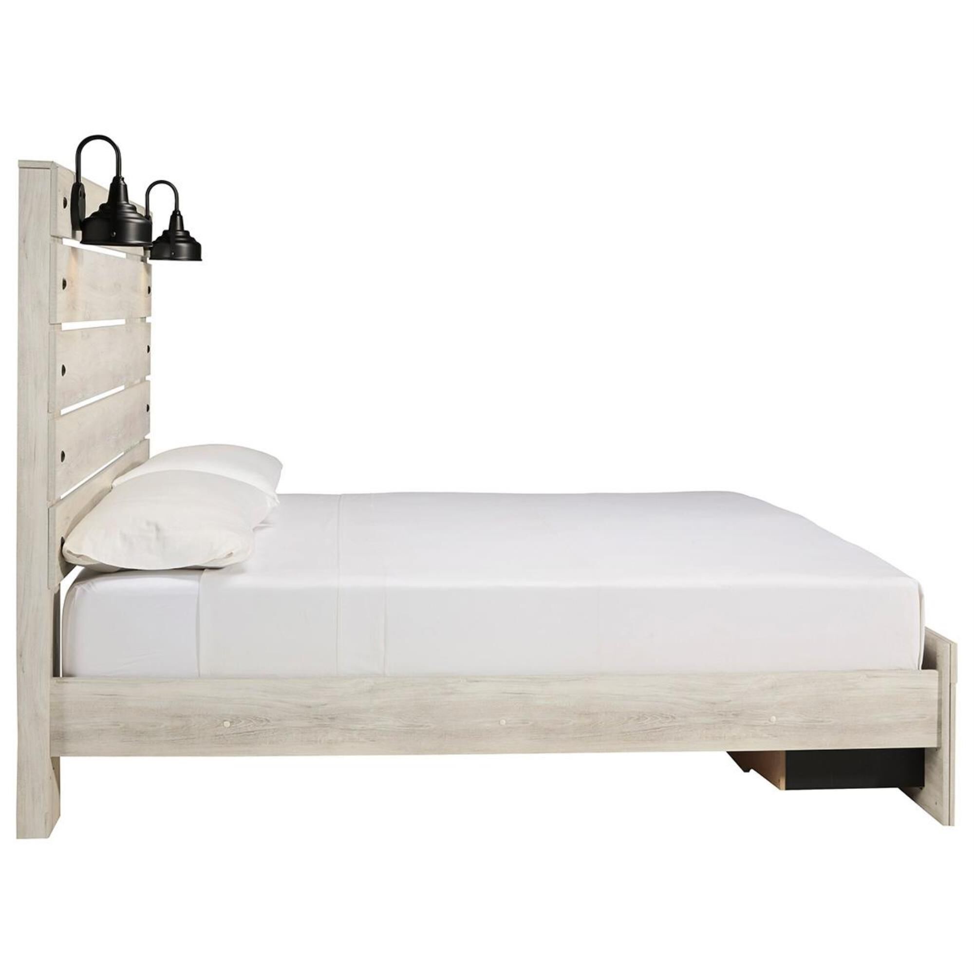 Signature Design by Ashley Cambeck King Storage Bed in Whitewash with Lighting, , large