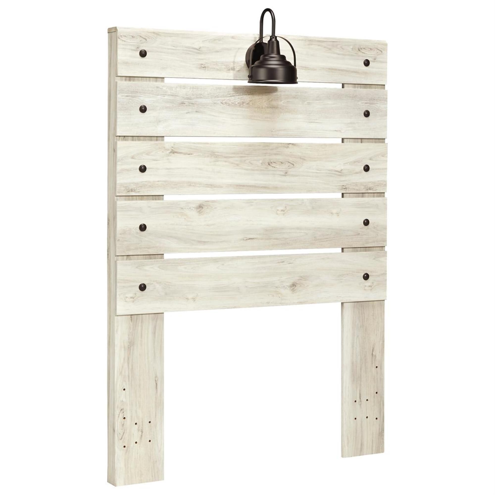 Signature Design by Ashley Cambeck Twin Panel Bed in Whitewash with Lighting, , large