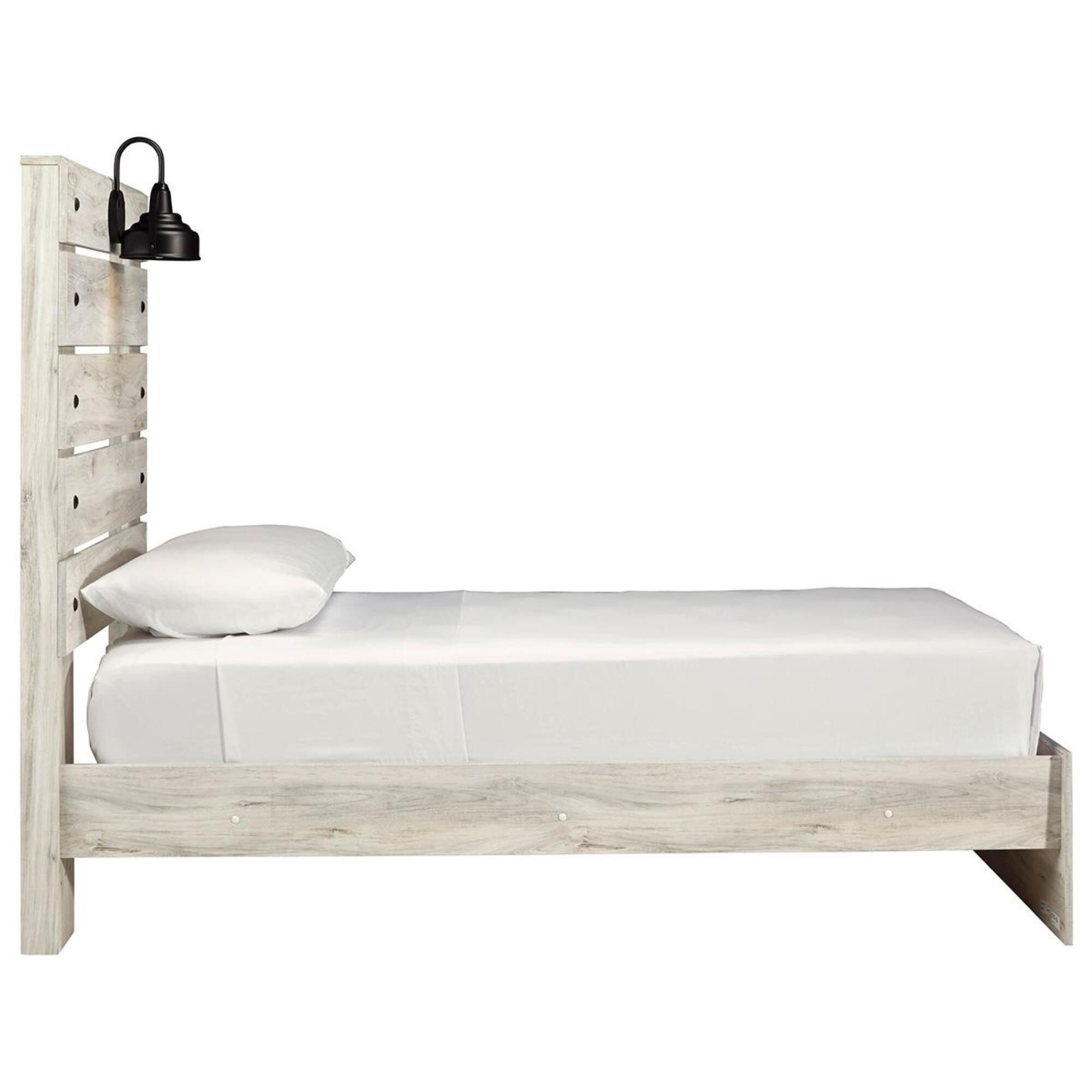 Signature Design by Ashley Cambeck Twin Panel Bed in Whitewash with Lighting, , large