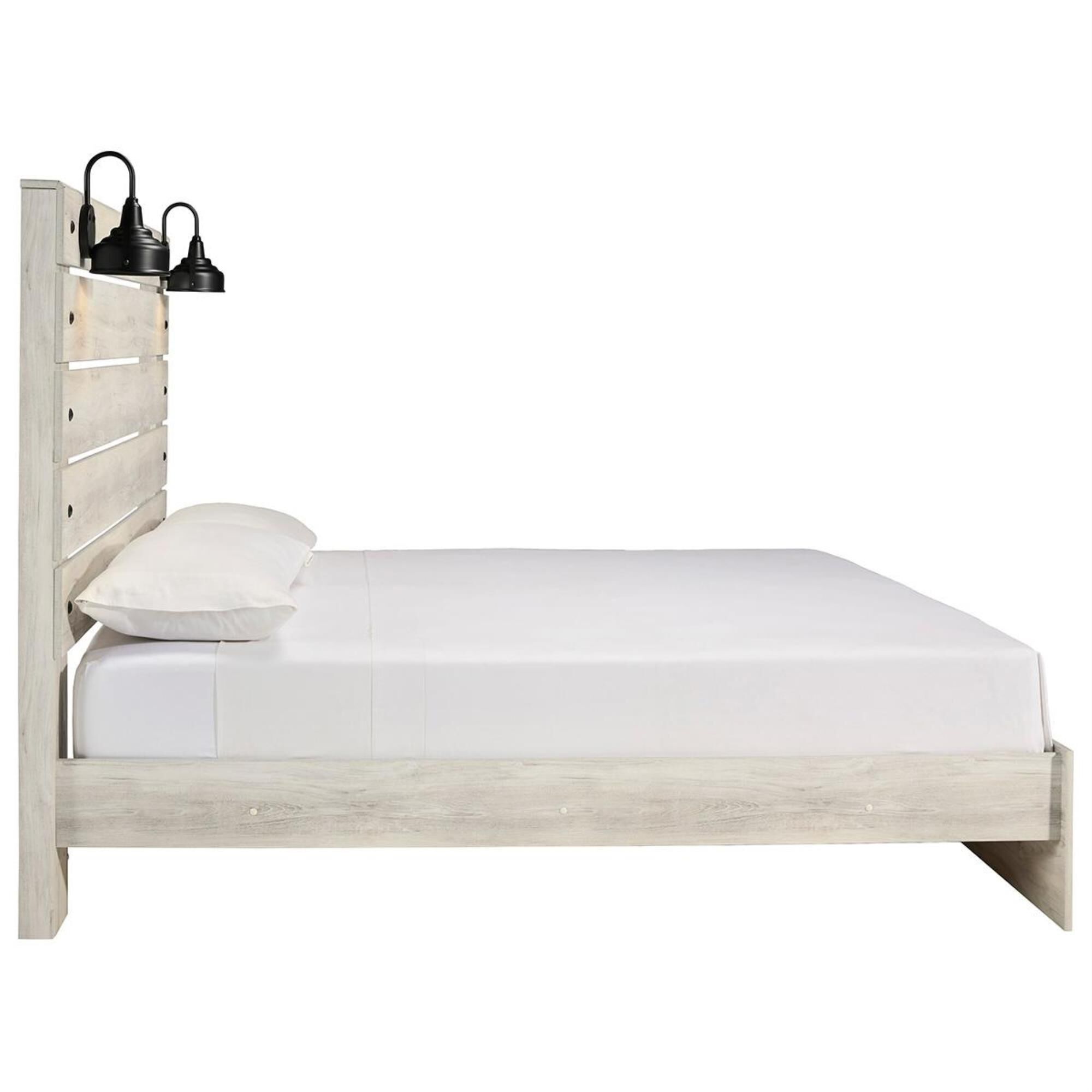 Signature Design by Ashley Cambeck King Panel Bed in Whitewash with Lighting, , large