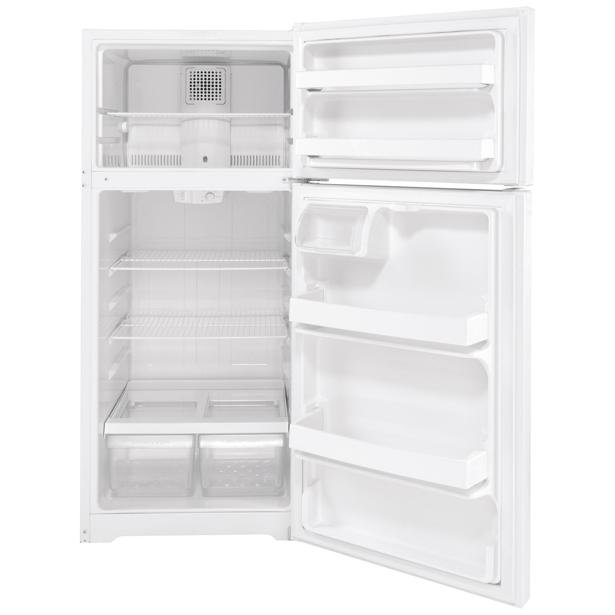 GE Appliances 16.6 Cu Ft. Top Freezer Refrigerator in White, , large