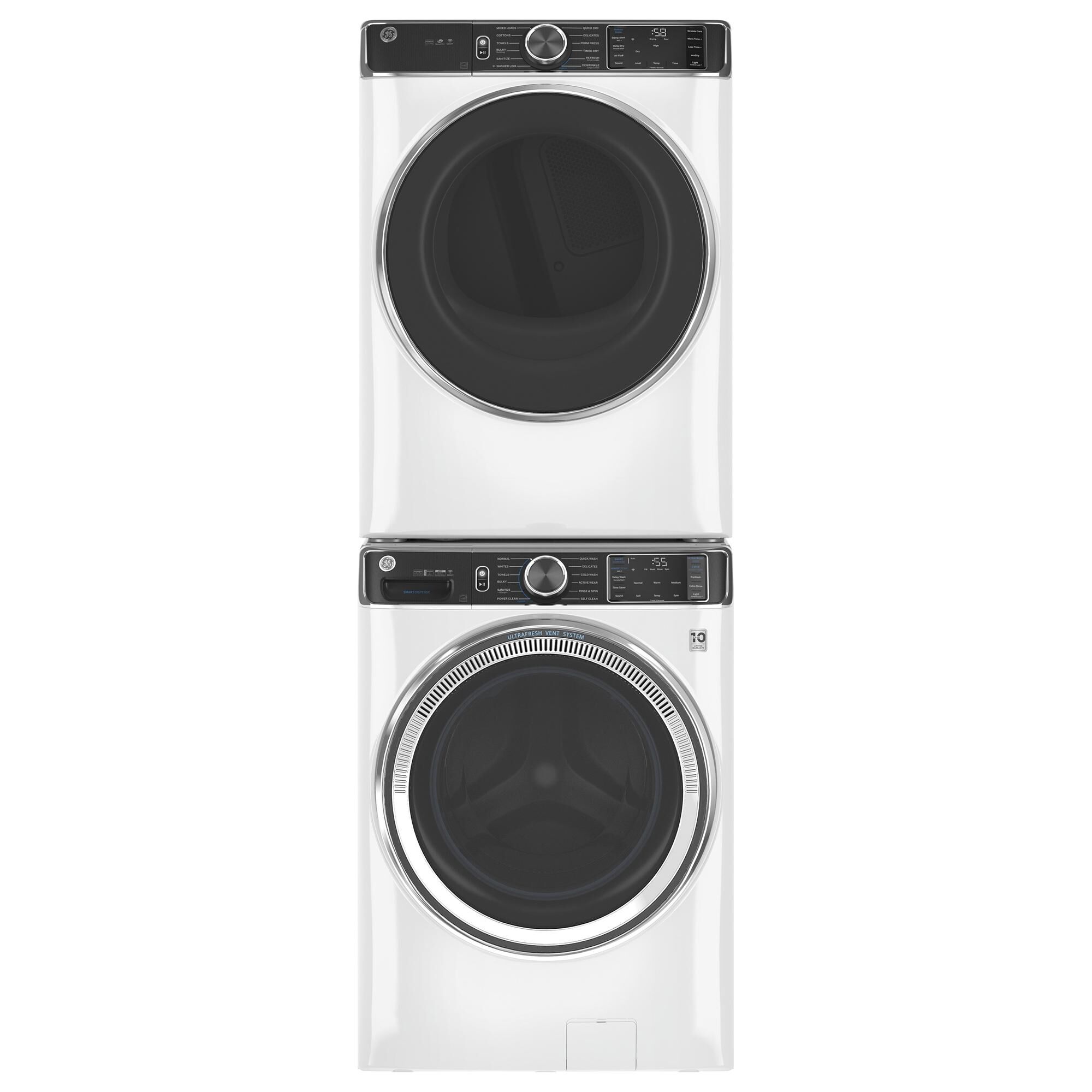 GE Appliances 5.0 Cu. Ft. SmartDispense Front Load Washer with Steam in White, , large