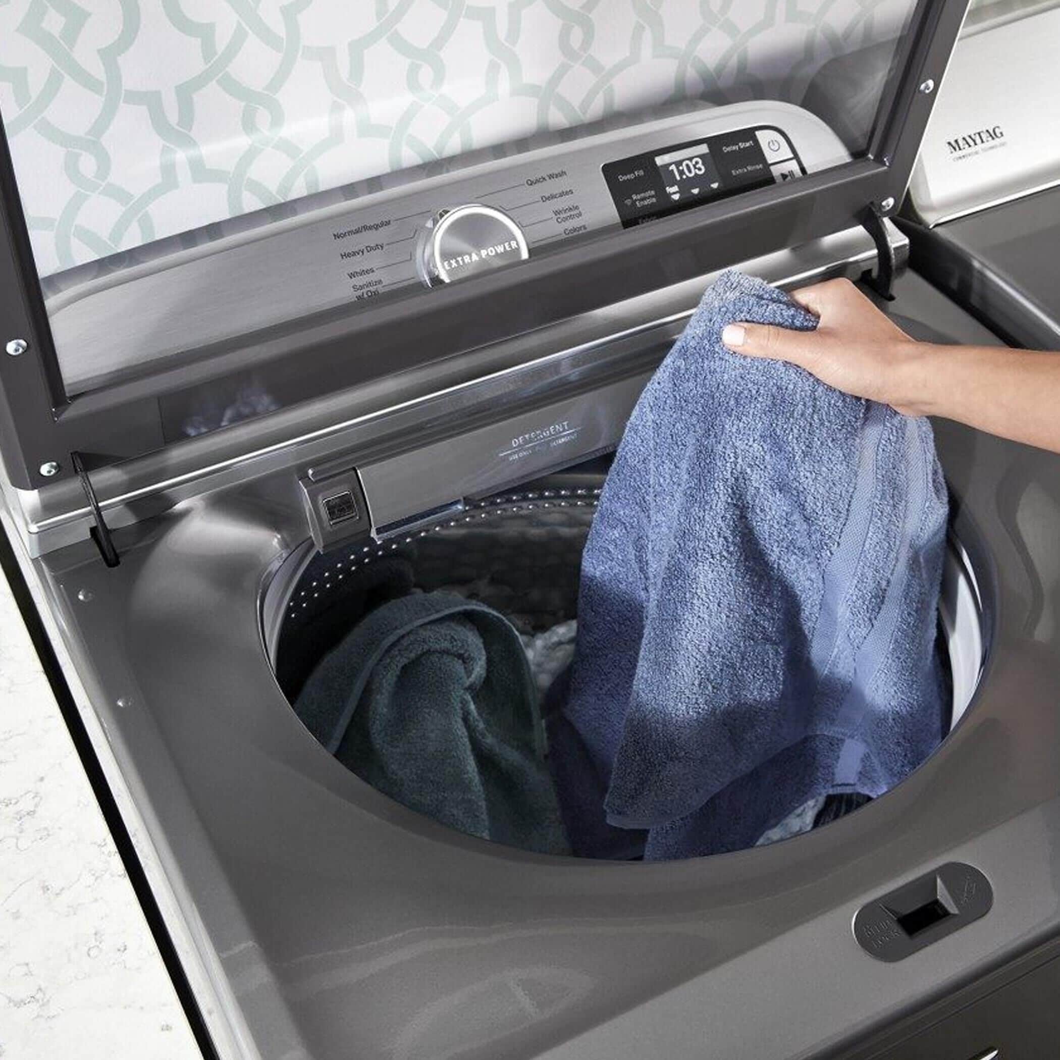 Maytag 5.3 Cu. Ft. Top Load Washer with Extra Power Button in Metallic Slate, , large