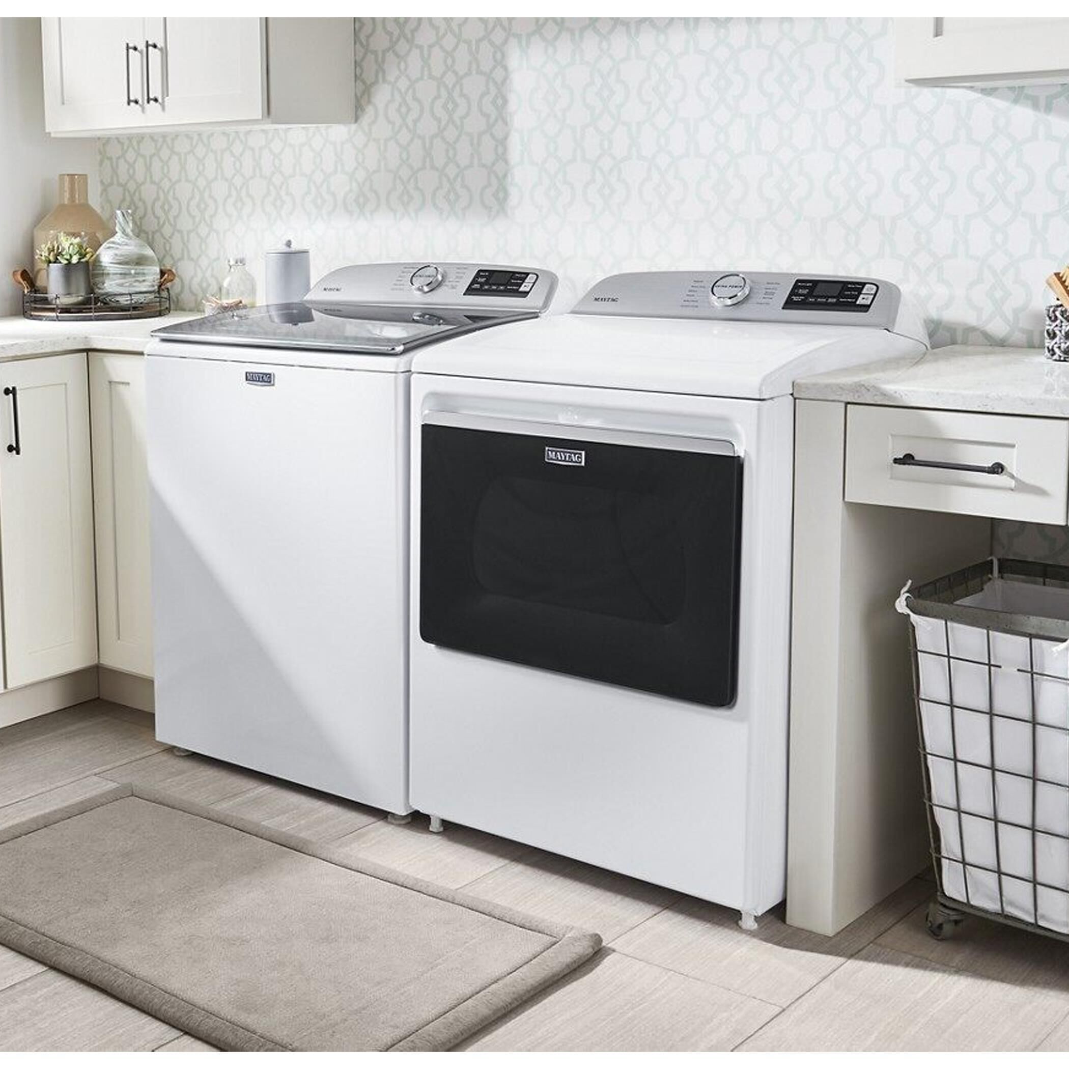 Maytag 7.4 Cu. Ft. Front Load Electric Dryer with WiFi in White, , large