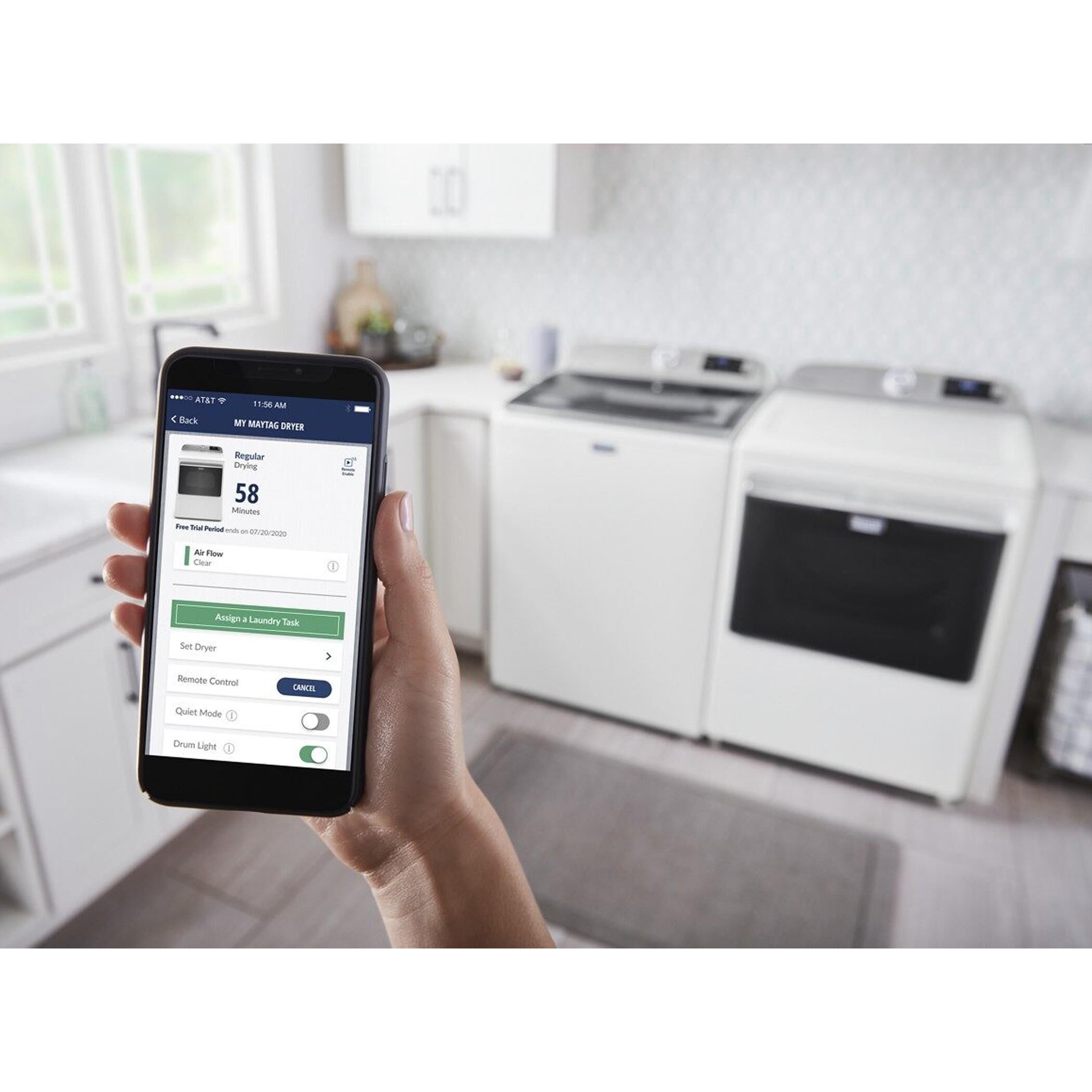 Maytag 7.4 Cu. Ft. Front Load Gas Dryer with Wifi in White, , large