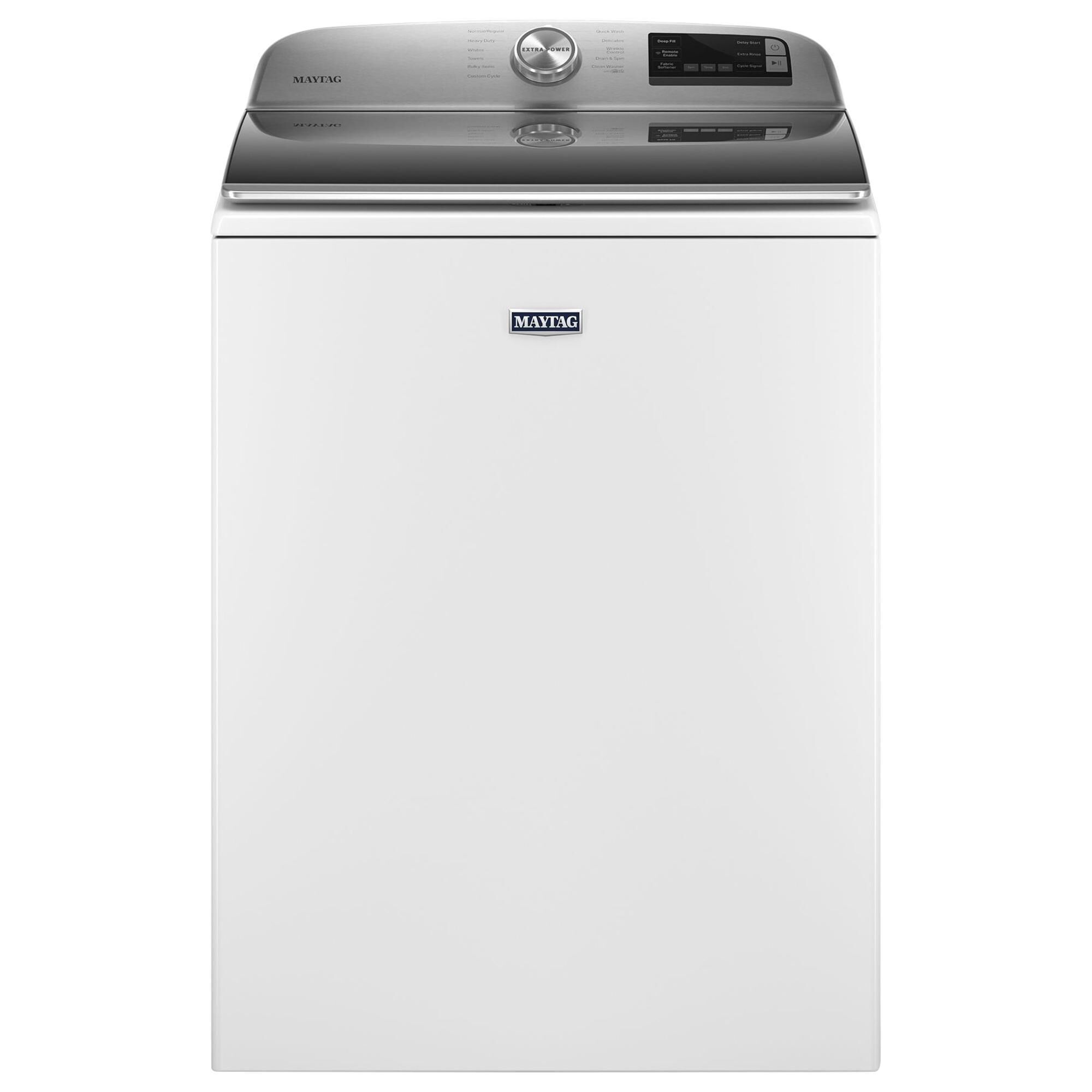 Maytag 5.4 Cu. Ft. Top Load Washer and 7.4 Cu. Ft. Gas Dryer with WiFi Laundry Pair in White, , large