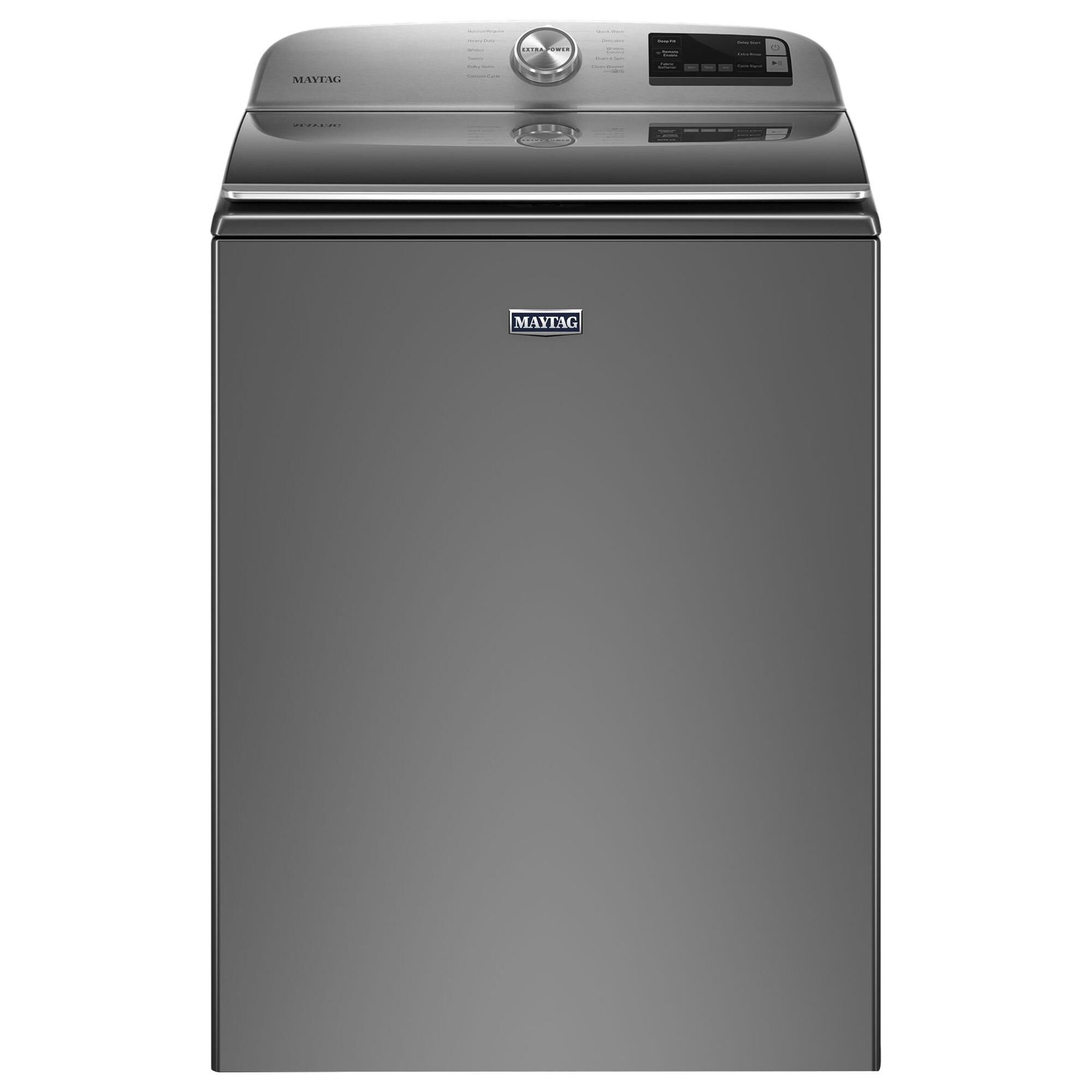 Maytag 4.7 Cu. Ft. Top Load Washer and 7.4 Cu. Ft. Gas Dryer Laundry Pair in Metallic Slate, , large