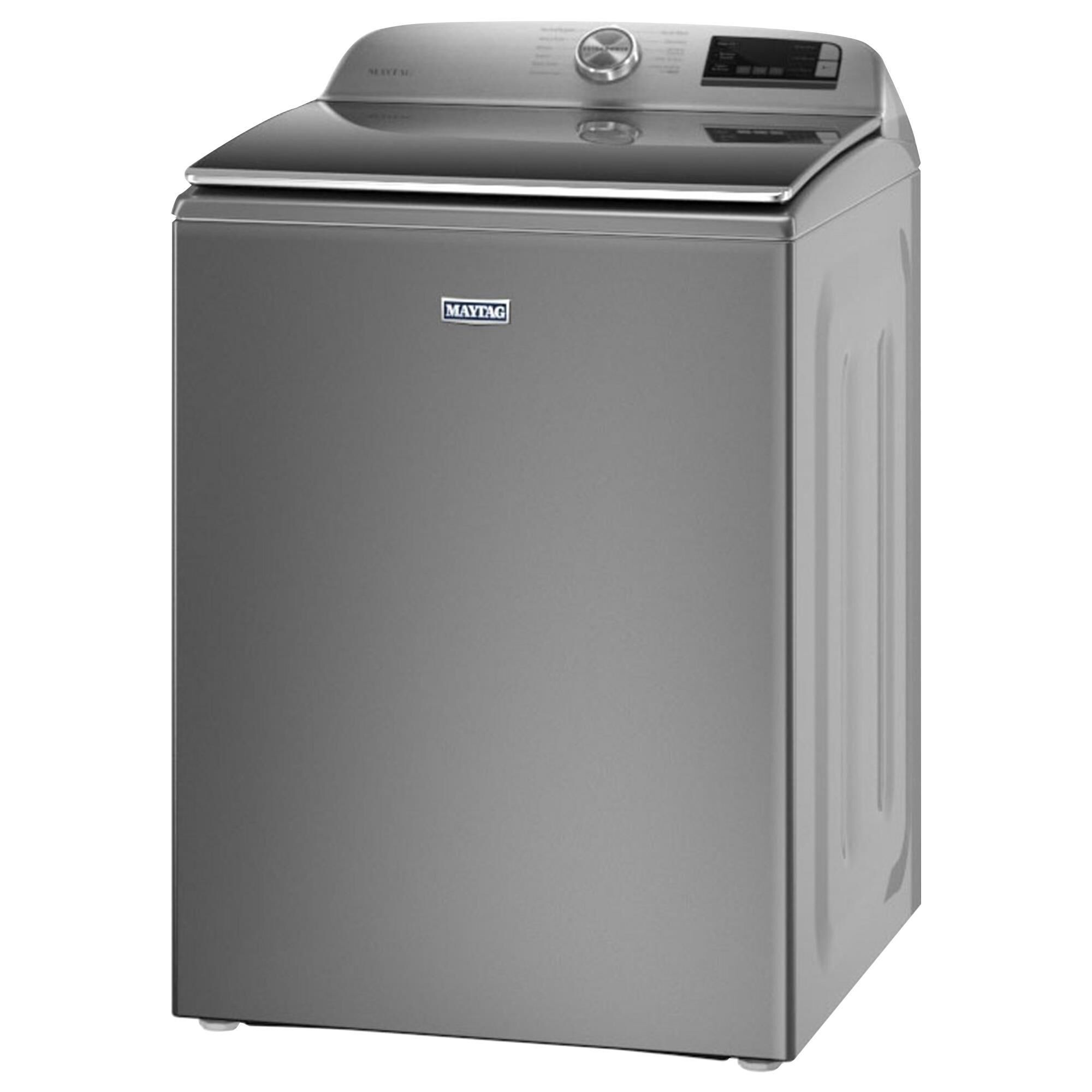 Maytag 4.7 Cu. Ft. Top Load Washer and 7.4 Cu. Ft. Gas Dryer Laundry Pair in Metallic Slate, , large
