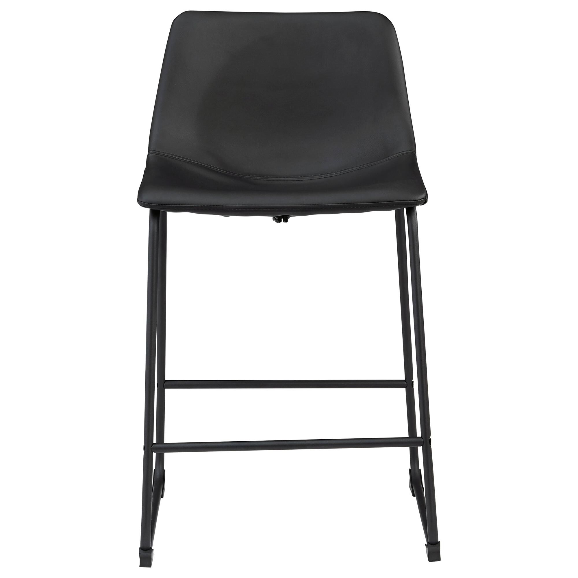 Signature Design by Ashley Centiar Upholstered Barstool in Black Faux Leather, , large