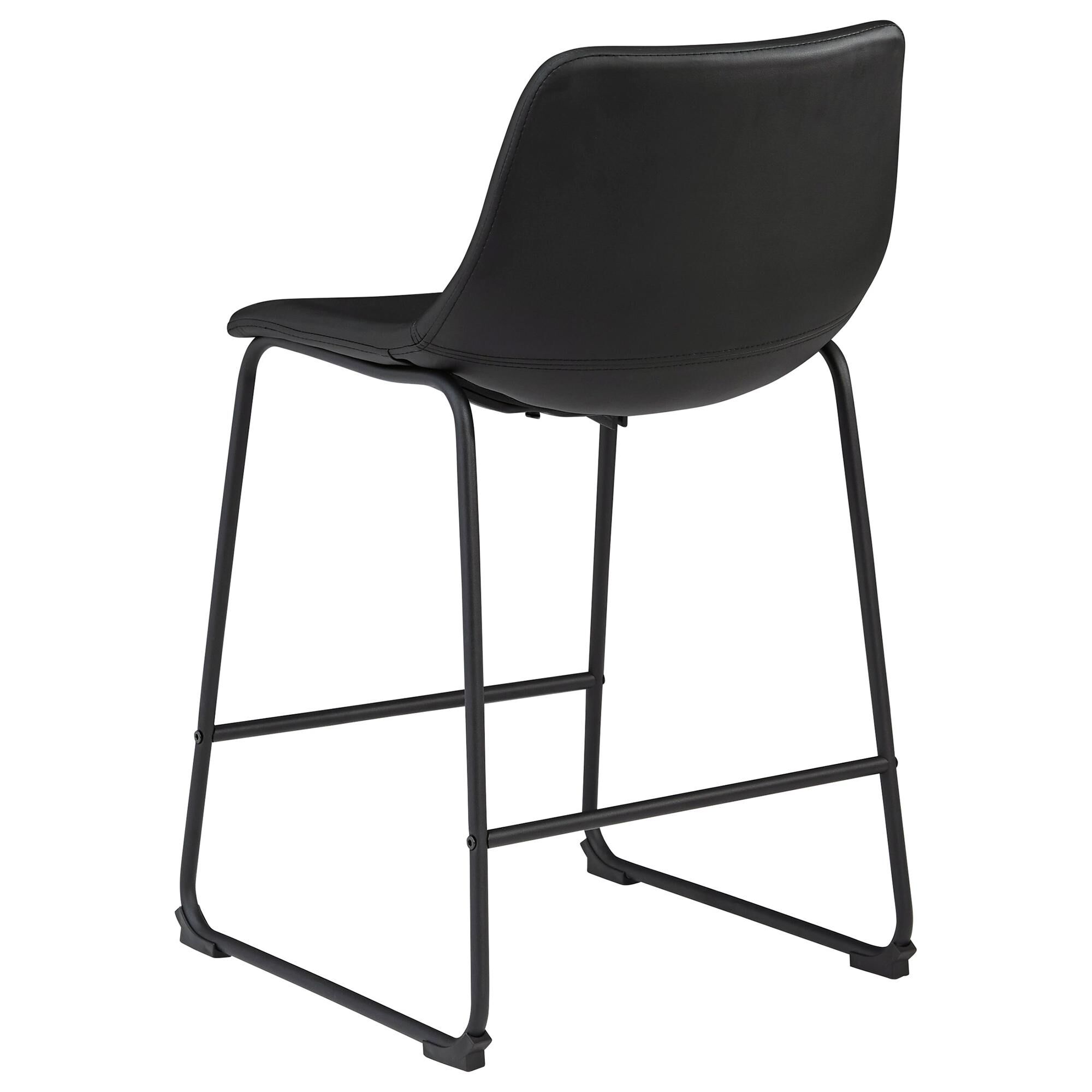 Signature Design by Ashley Centiar Upholstered Barstool in Black Faux Leather, , large