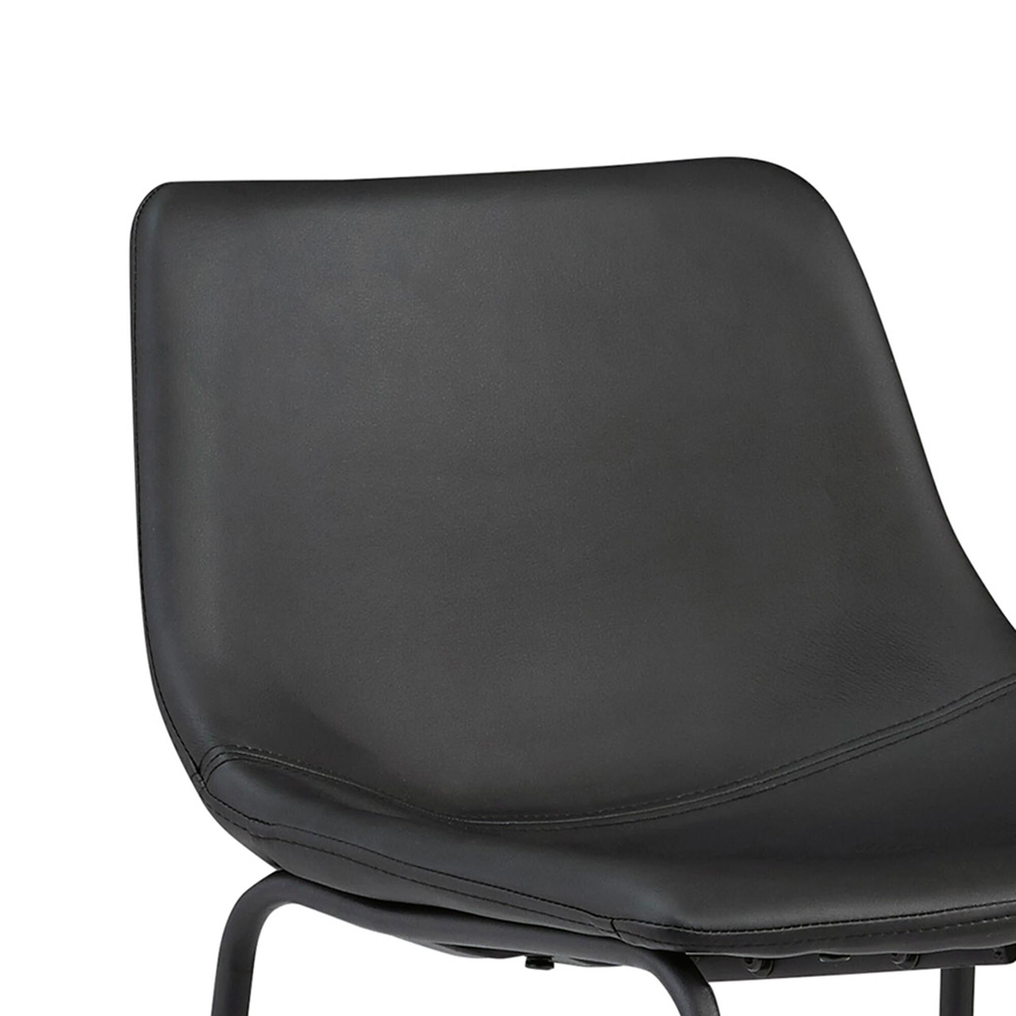 Signature Design by Ashley Centiar Upholstered Barstool in Black Faux Leather (Set of 2), , large