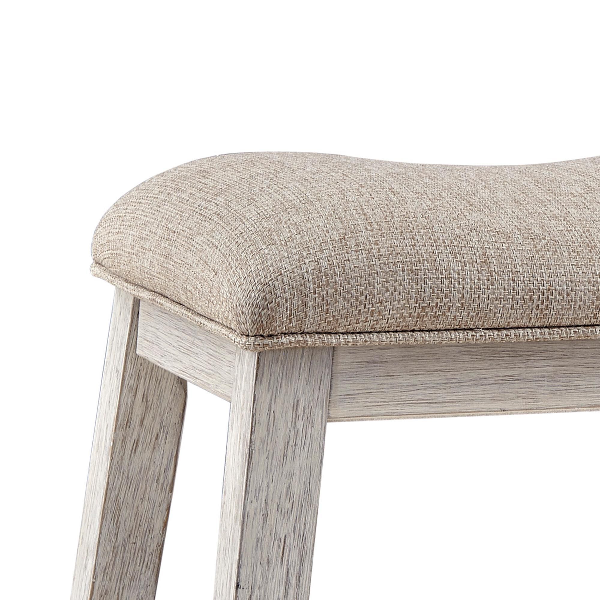 Signature Design by Ashley Skempton Upholstered Counter Stool in Distressed White and Light Brown (Set of 2), , large