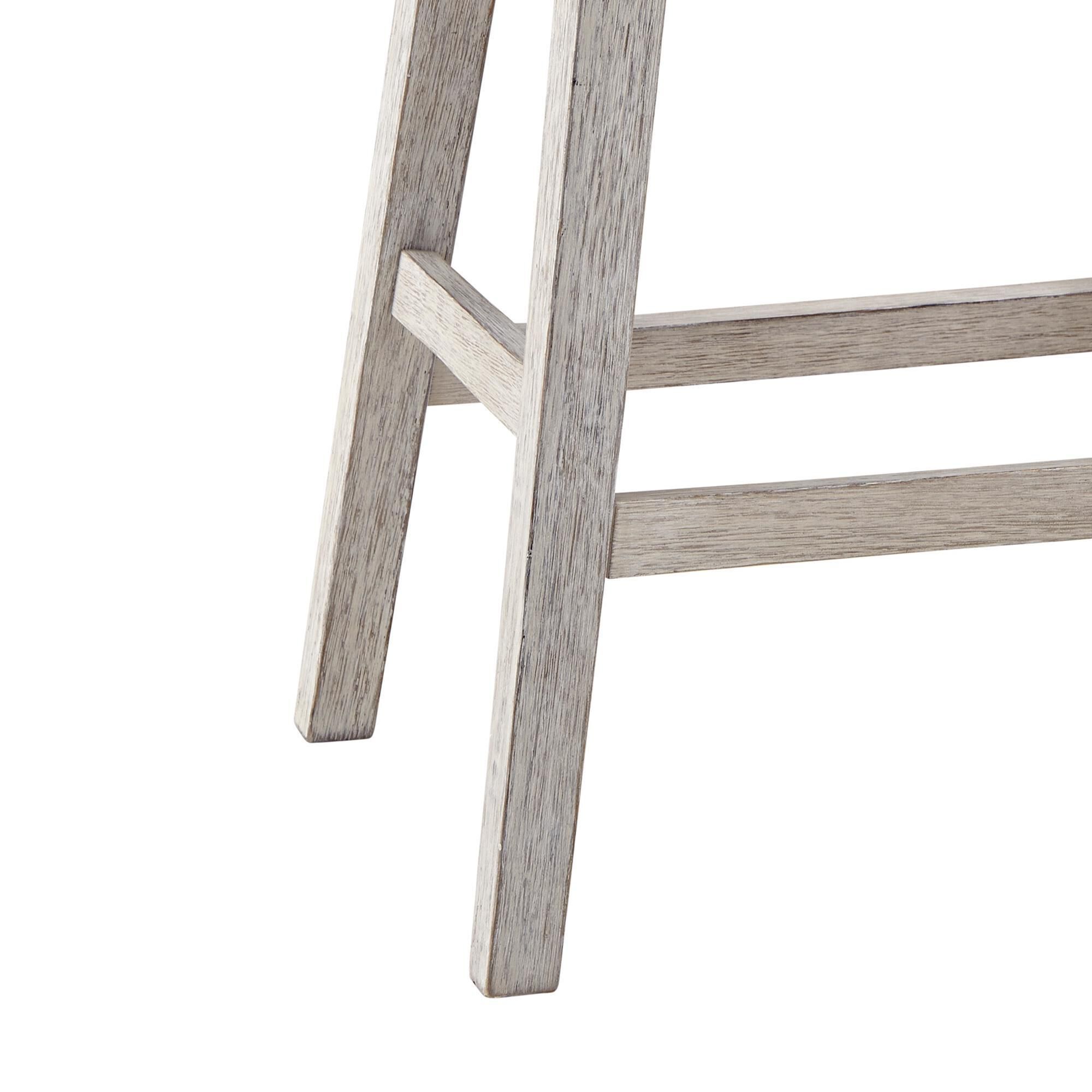 Signature Design by Ashley Skempton Upholstered Counter Stool in Distressed White and Light Brown (Set of 2), , large