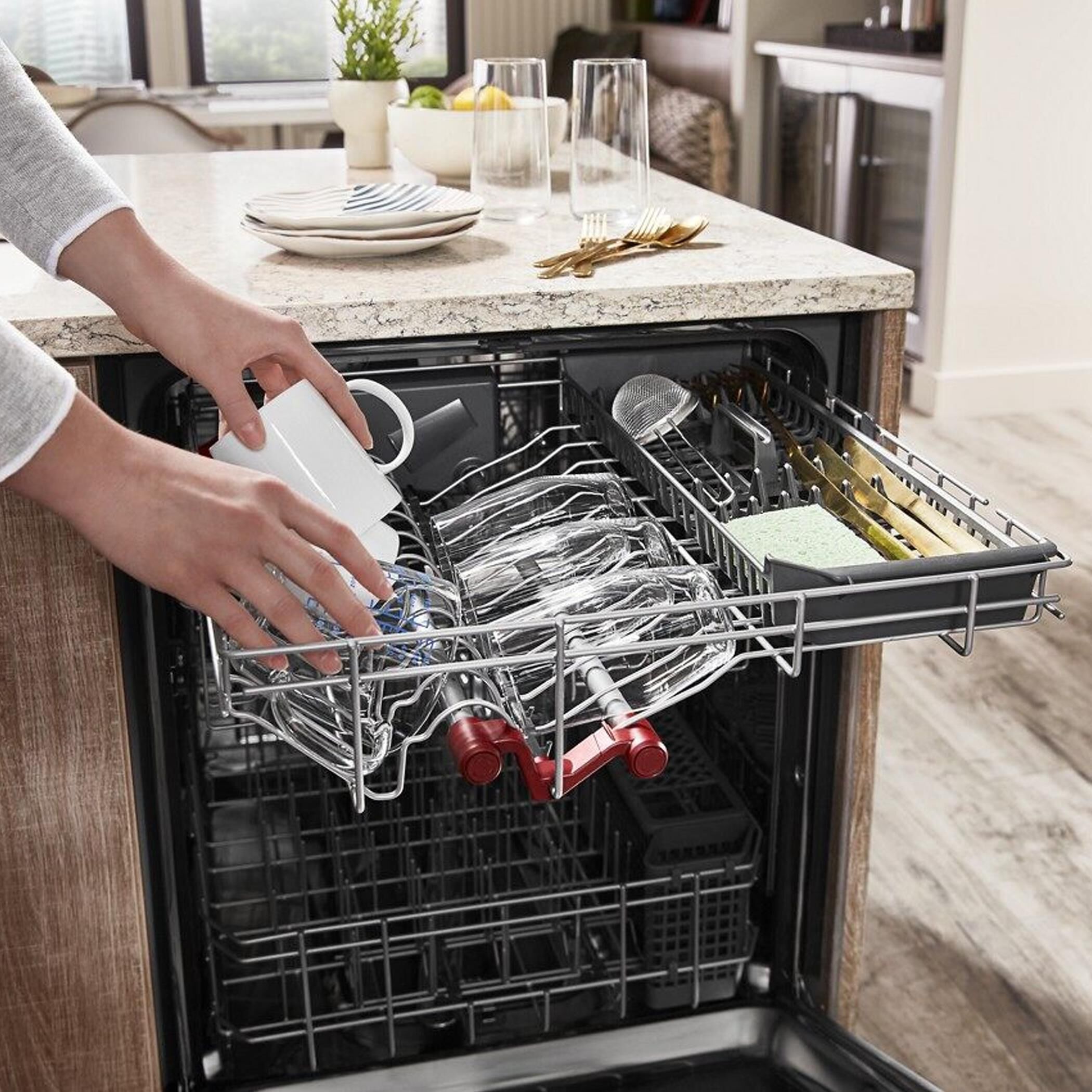KitchenAid 24" Built-In Bar Handle Dishwasher with FreeFlex 3rd Rack and LED Interior Light in PrintShield Stainless Steel, , large