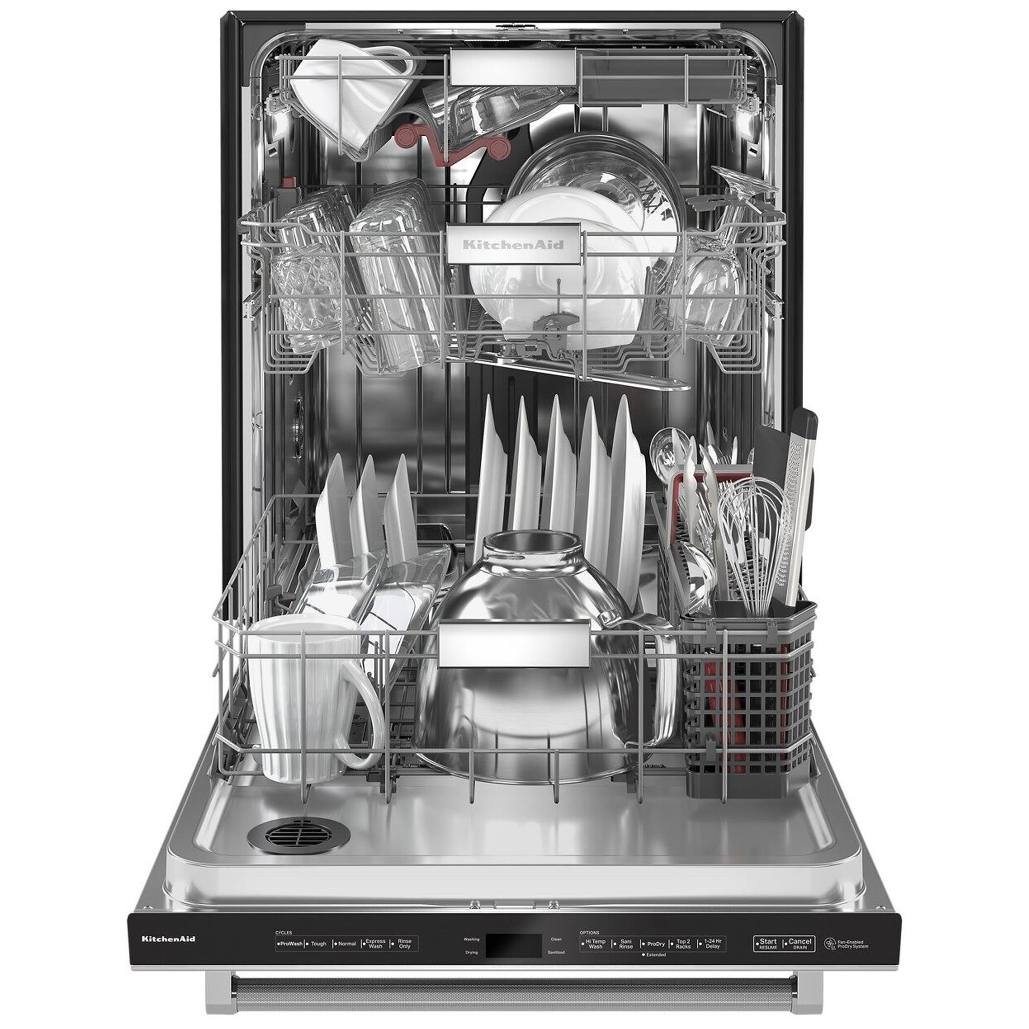 KitchenAid 24" Built-In Bar Handle Dishwasher with FreeFlex 3rd Rack and LED Interior Light in PrintShield Stainless Steel, , large
