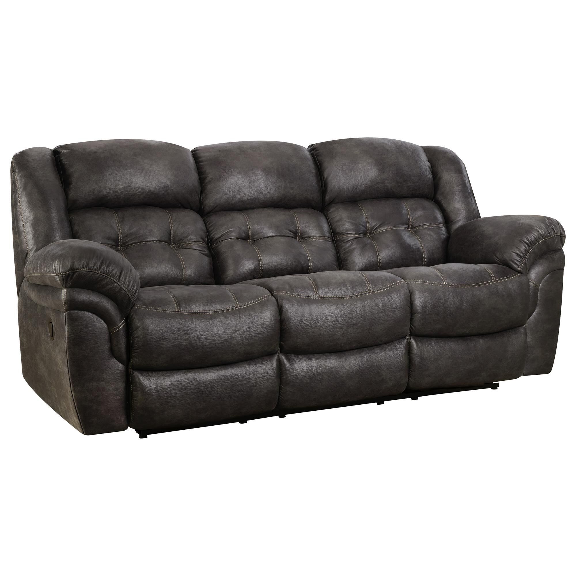 Homestretch Frontier Double Manual Reclining Sofa in Steel Gray, , large