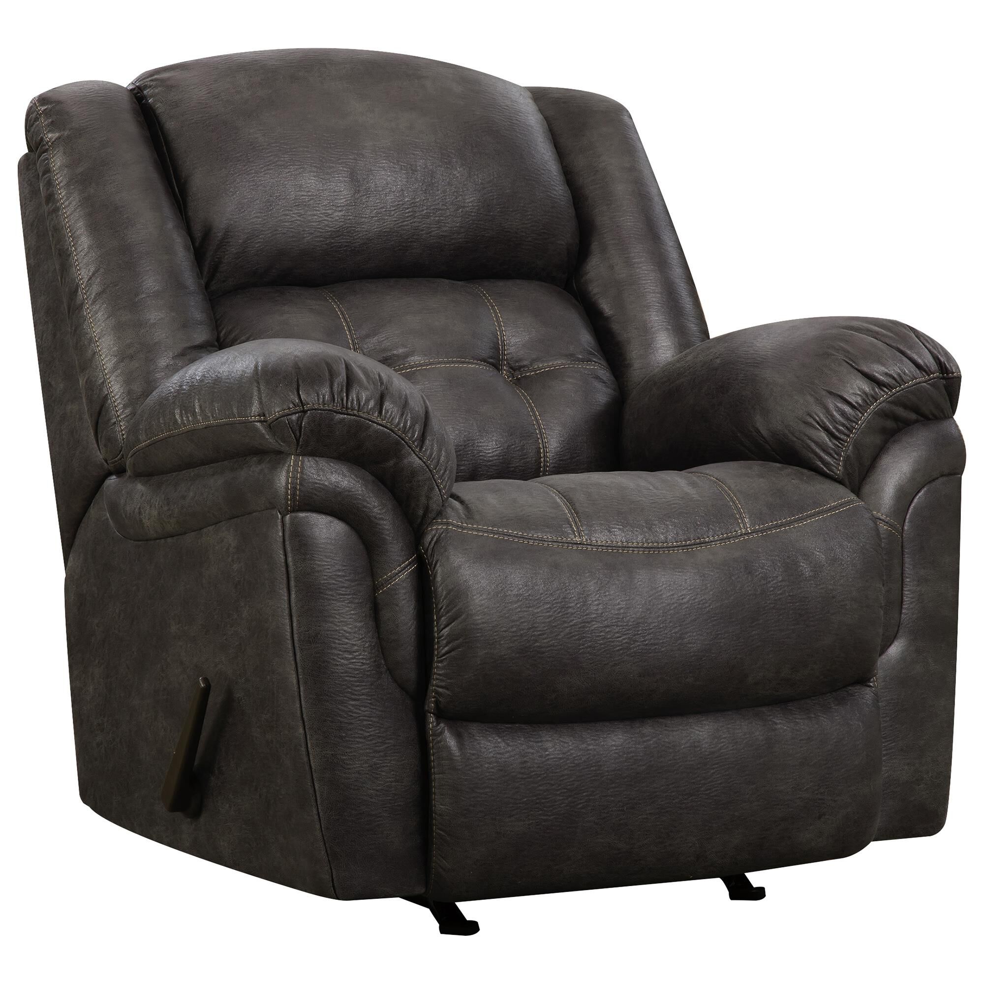 HomeStretch Steele Manual Rocker Recliner in Steel Gray, , large