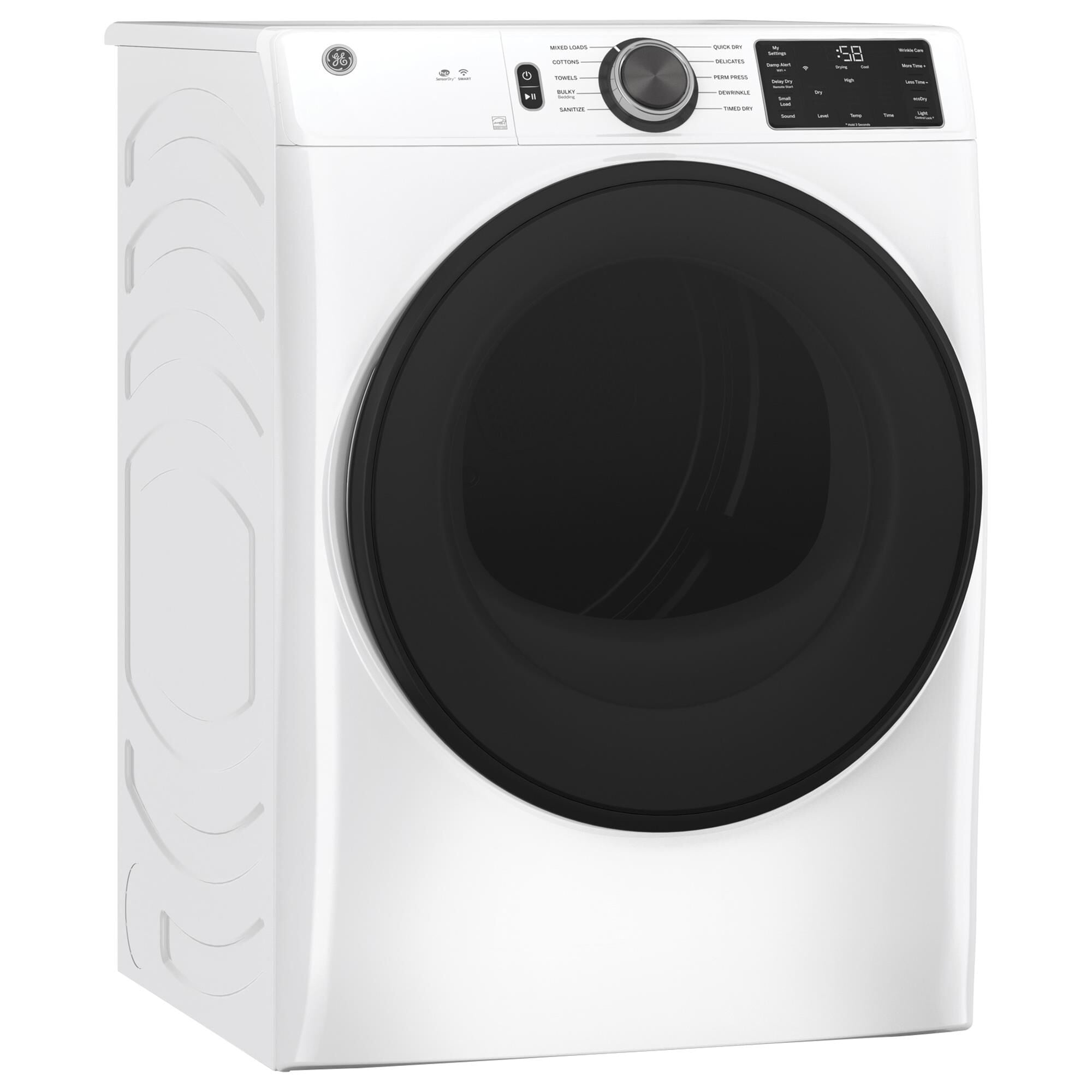 GE Appliances 4.8 Cu. Ft. Front Load Washer and 7.8 Cu. Ft. Electric Dryer Laundry Pair in White, , large