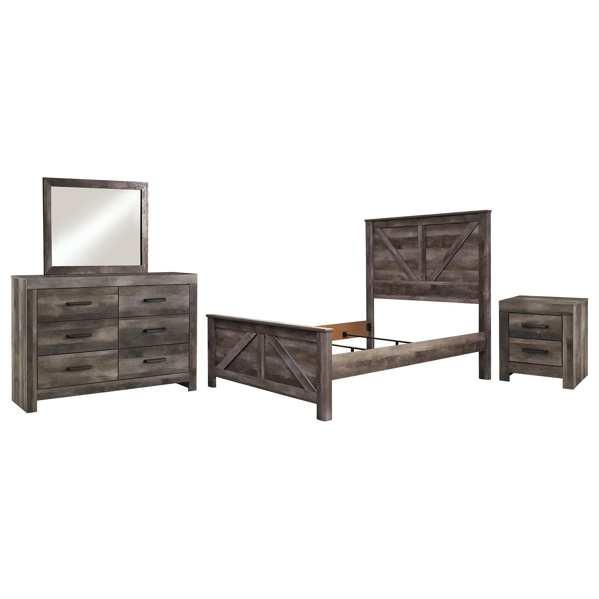 Signature Design by Ashley Wynnlow 4-Piece Queen Bedroom Set in Rustic Gray, , large