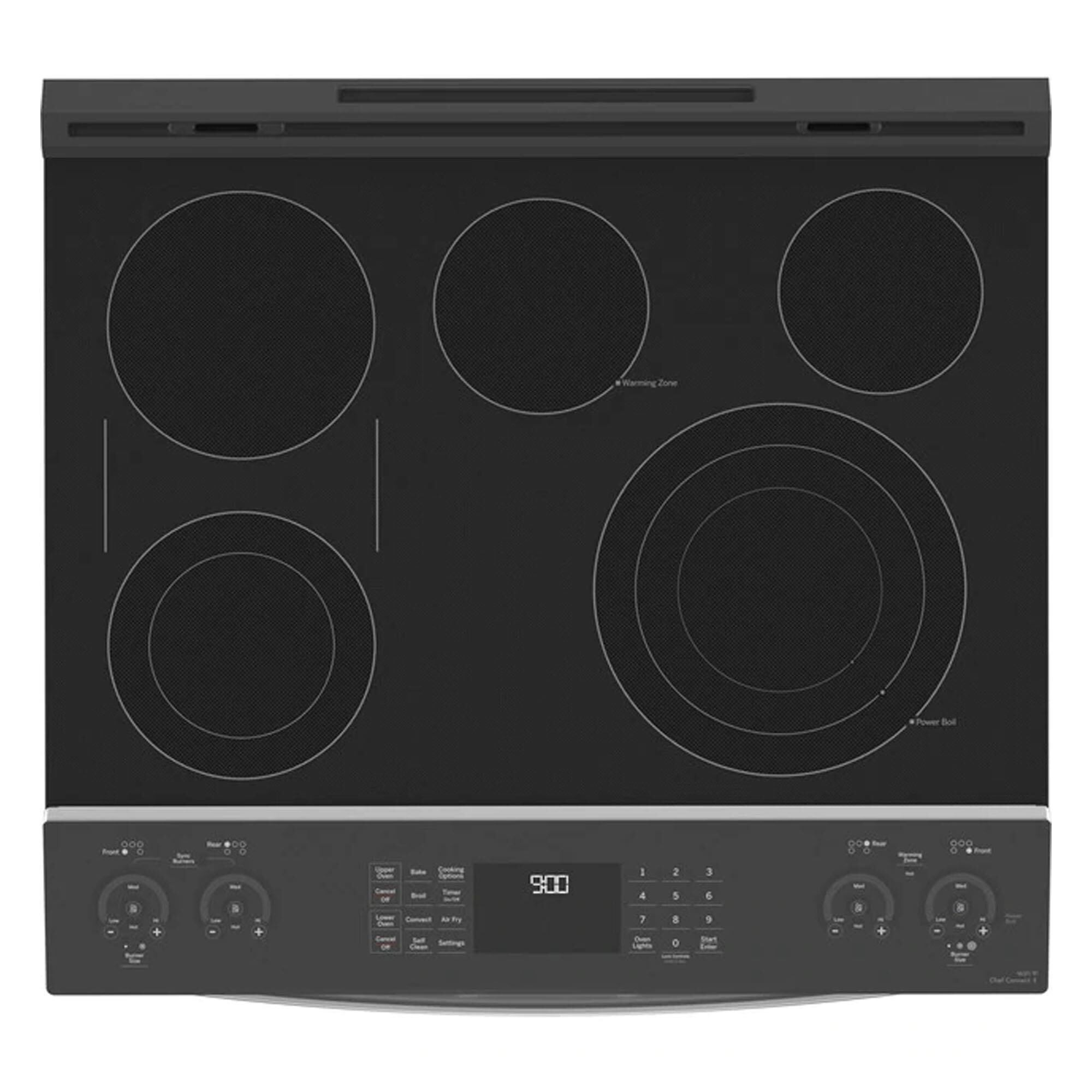 GE Profile 30" Slide-In Electric Double Oven Fingerprint Resistant Range in Stainless Steel, , large