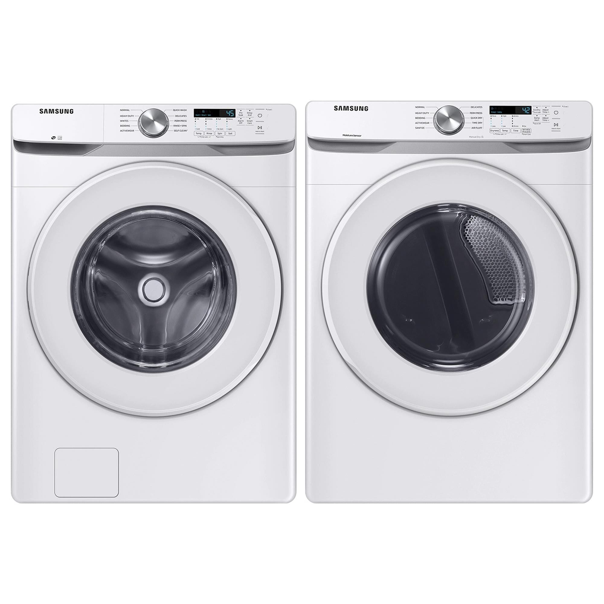 Samsung 4.5 Cu. Ft. Front Load Washer and 7.5 Cu. Ft. Electric Dryer with Sensor Dry Laundry Pair in White, , large