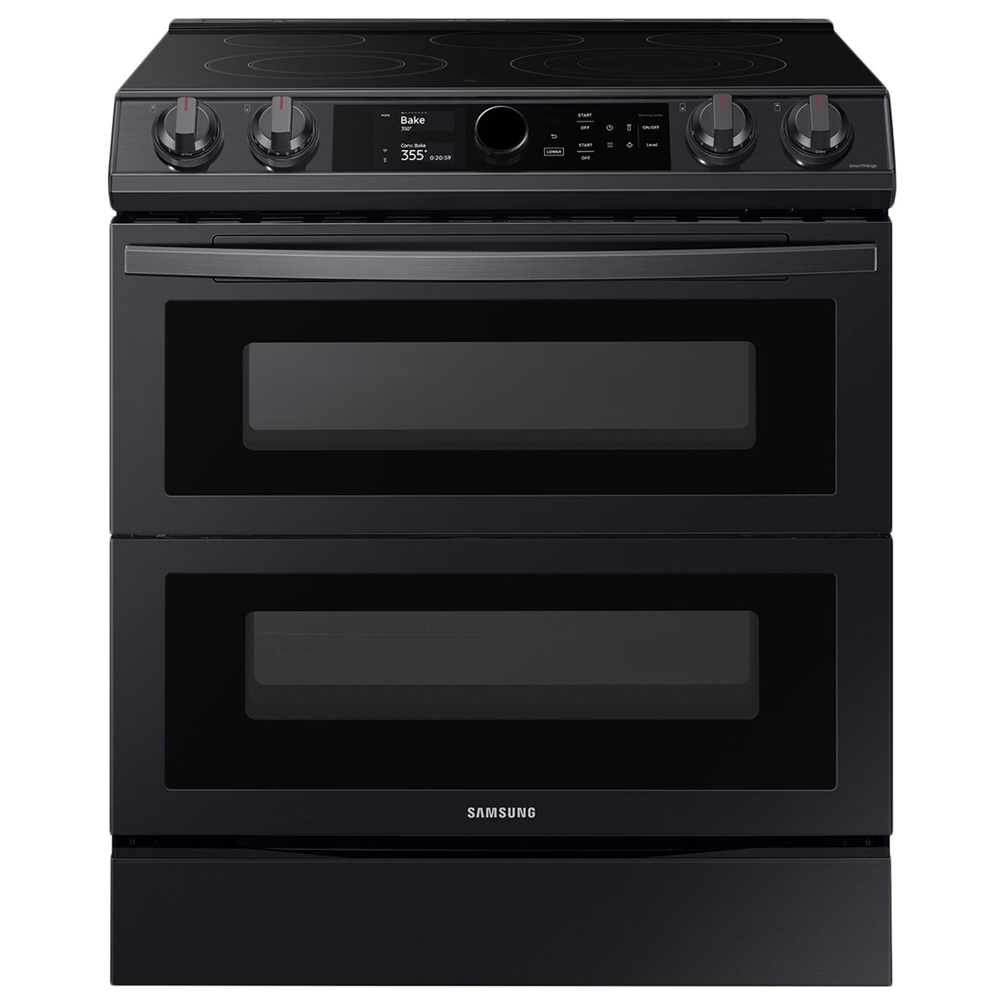 Samsung 6.3 Cu. Ft. Flex Duo Front Control Slide-in Electric Range with Smart Dial, Air Fry and Wi-Fi in Black Stainless Steel, , large
