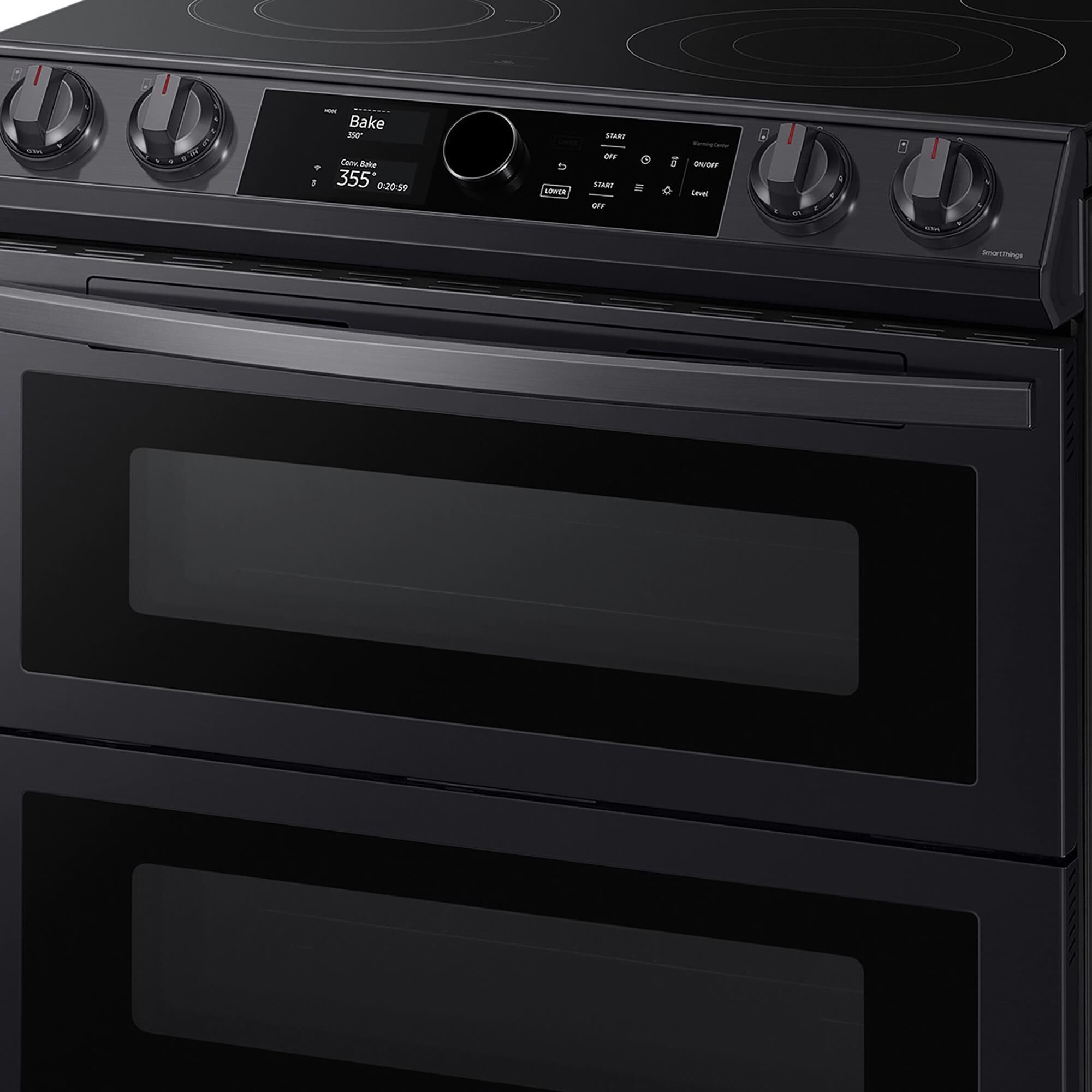 Samsung 6.3 Cu. Ft. Flex Duo Front Control Slide-in Electric Range with Smart Dial, Air Fry and Wi-Fi in Black Stainless Steel, , large