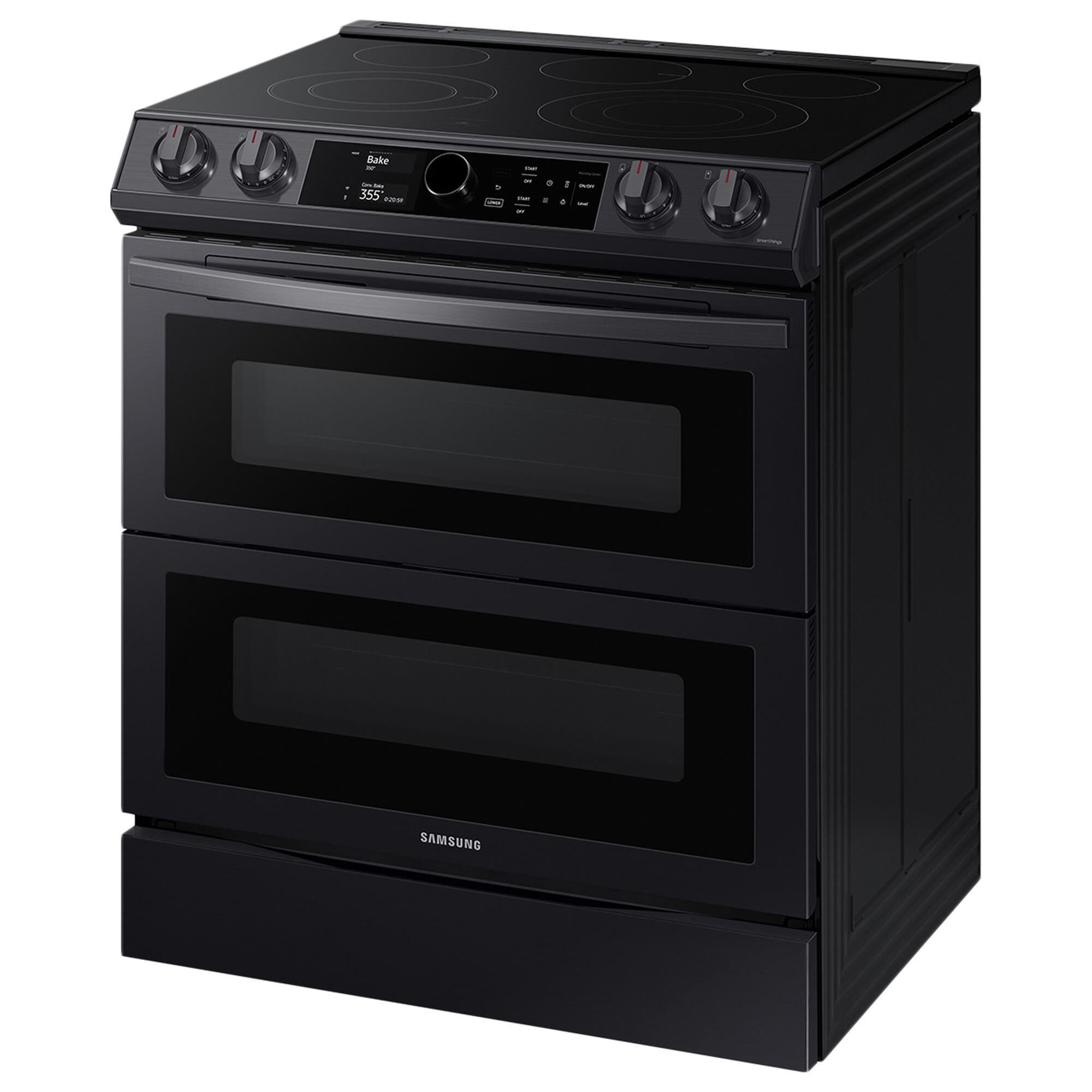Samsung 6.3 Cu. Ft. Flex Duo Front Control Slide-in Electric Range with Smart Dial, Air Fry and Wi-Fi in Black Stainless Steel, , large