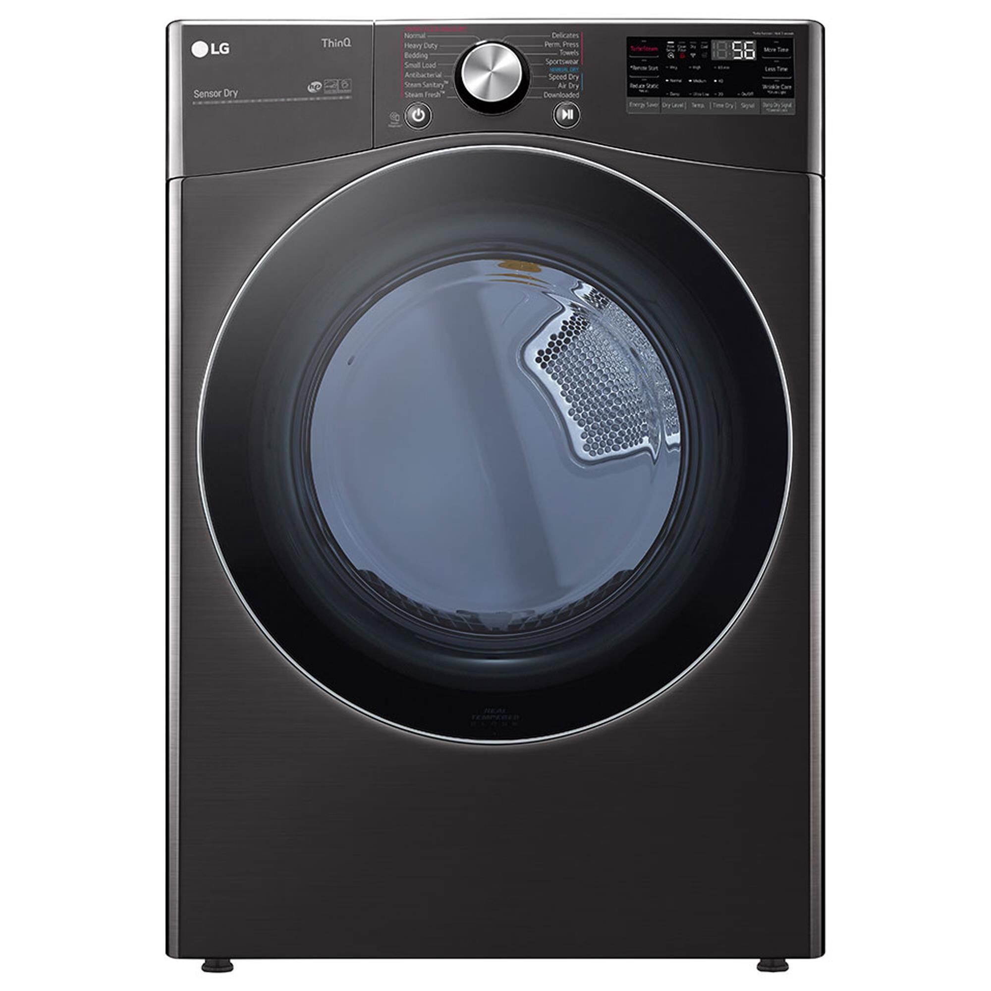 LG 7.4 Cu. Ft. Smart Front Load Electric Dryer with TurboSteam in Black Steel, , large