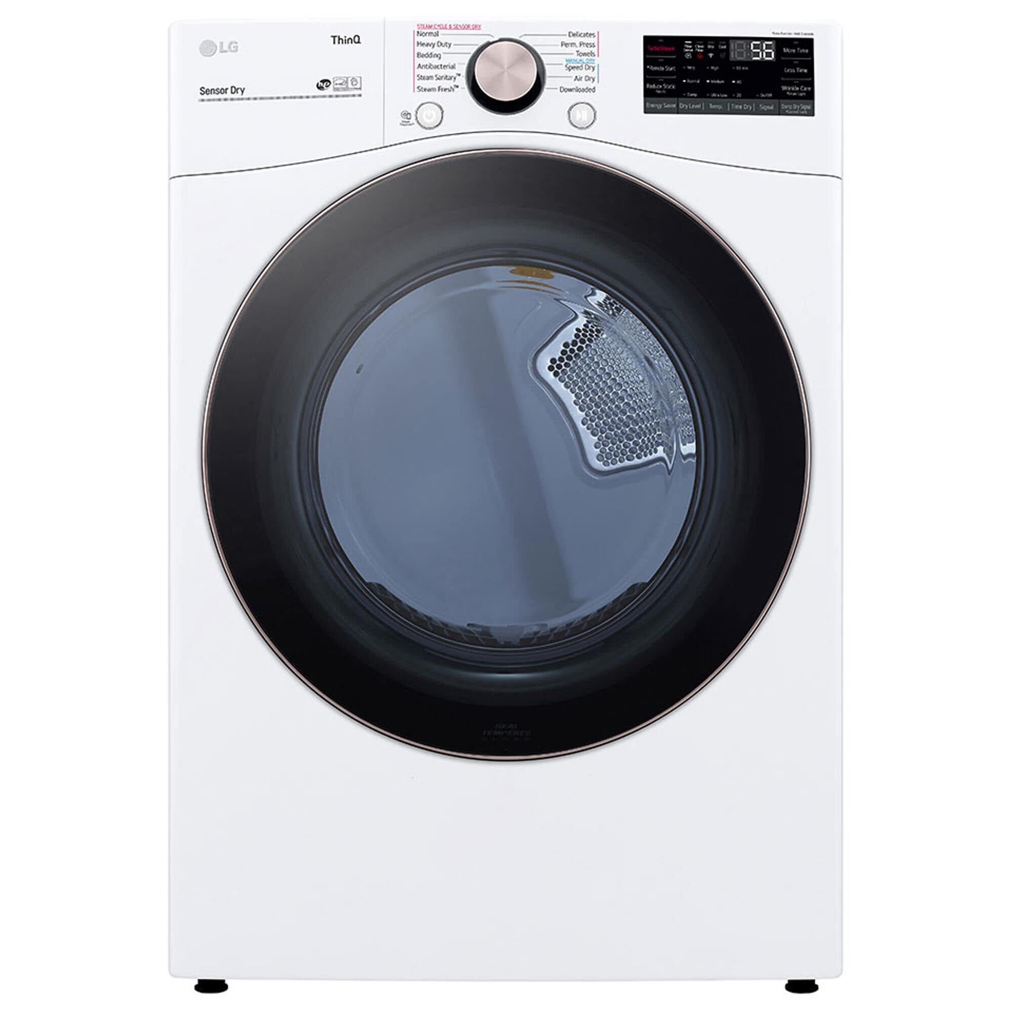 LG 7.4 Cu. Ft. Front Load Electric Dryer with TurboSteam in White, , large
