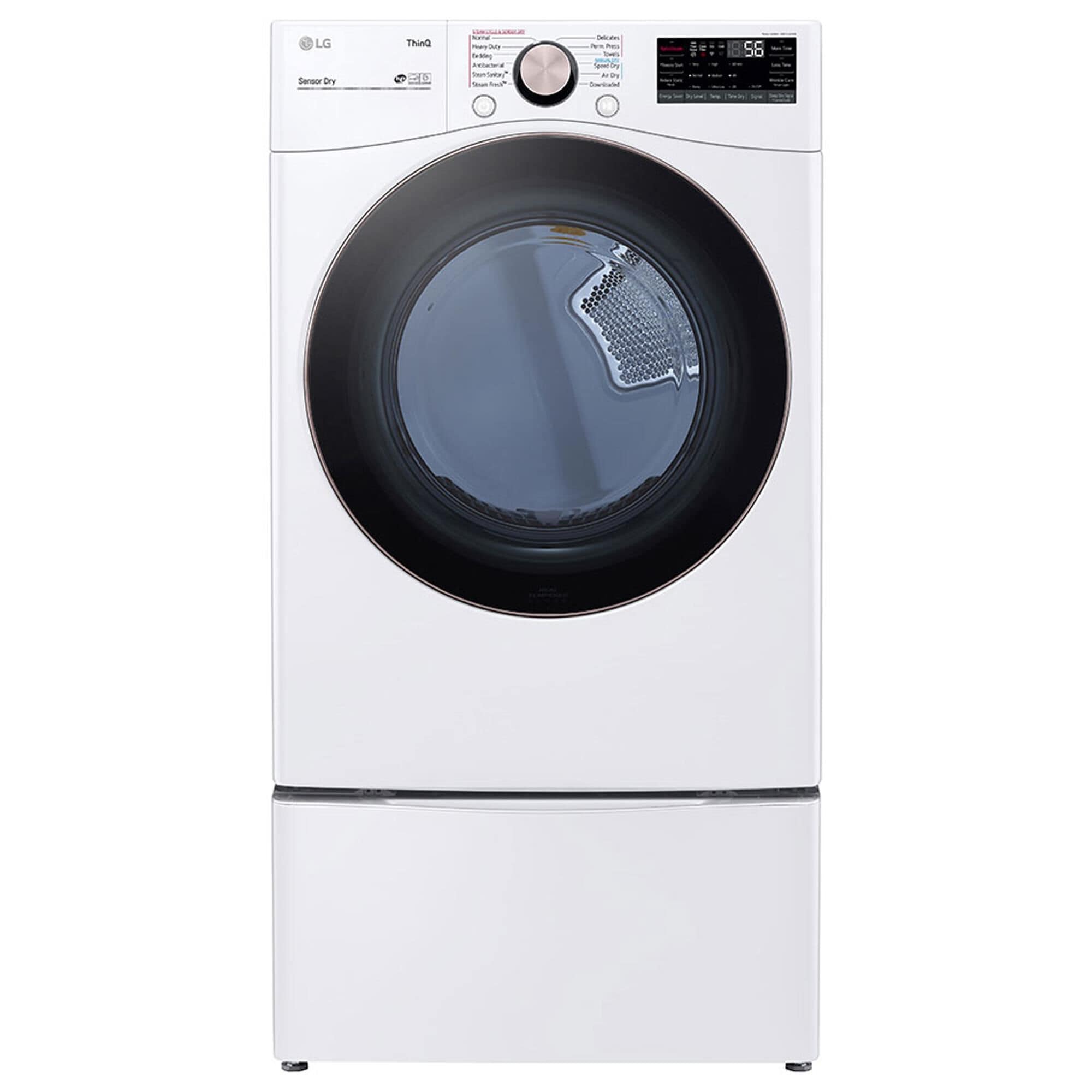 LG 7.4 Cu. Ft. Front Load Electric Dryer with TurboSteam in White, , large