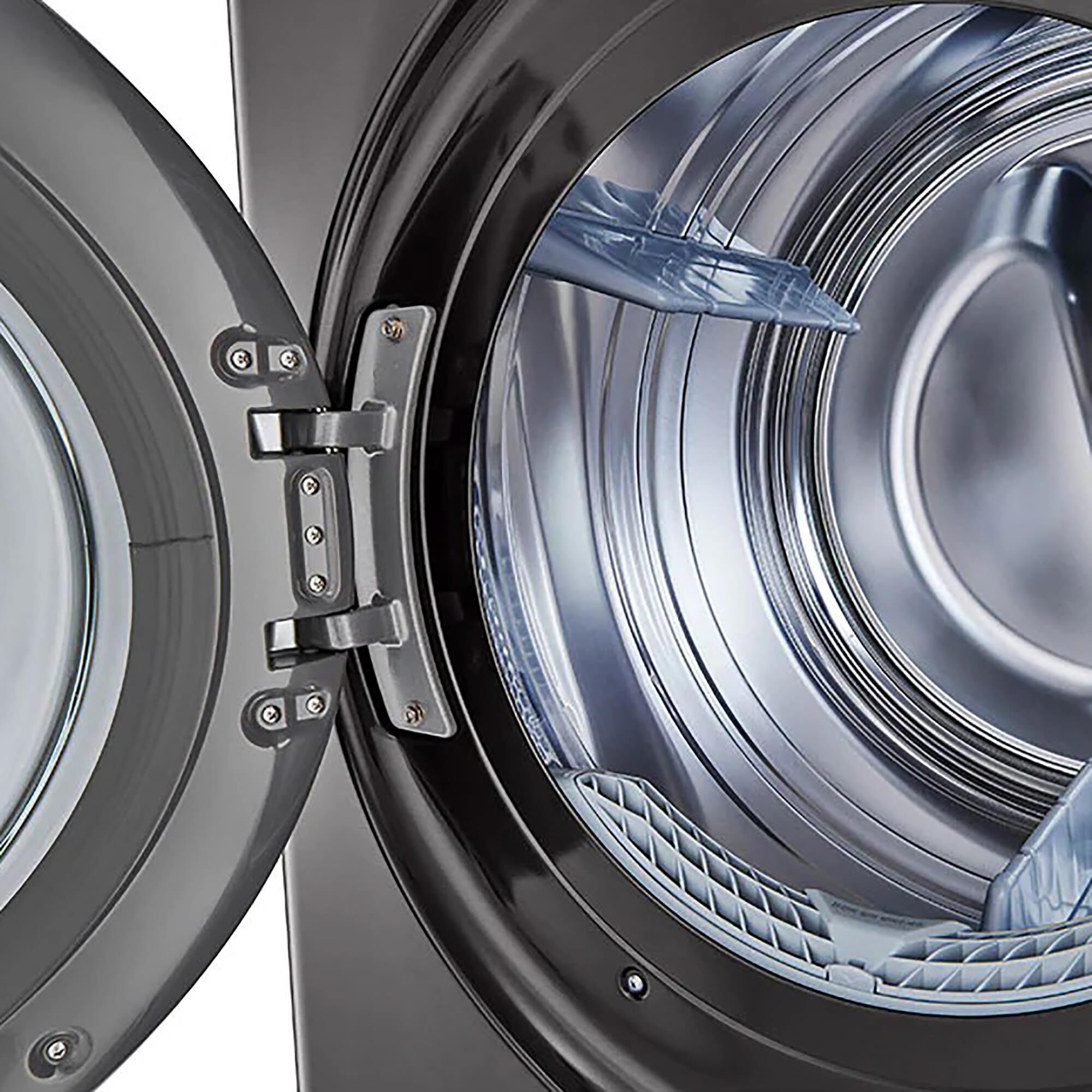 LG Single Unit Front Load LG WashTower with Center Control 4.5 Cu. Ft. Washer and 7.4 Cu. Ft. Gas Dryer in Black Stainless Steel, , large
