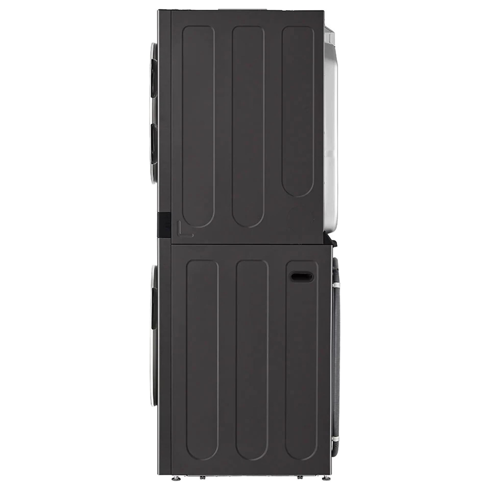 LG Single Unit Front Load LG WashTower with Center Control 4.5 Cu. Ft. Washer and 7.4 Cu. Ft. Gas Dryer in Black Stainless Steel, , large