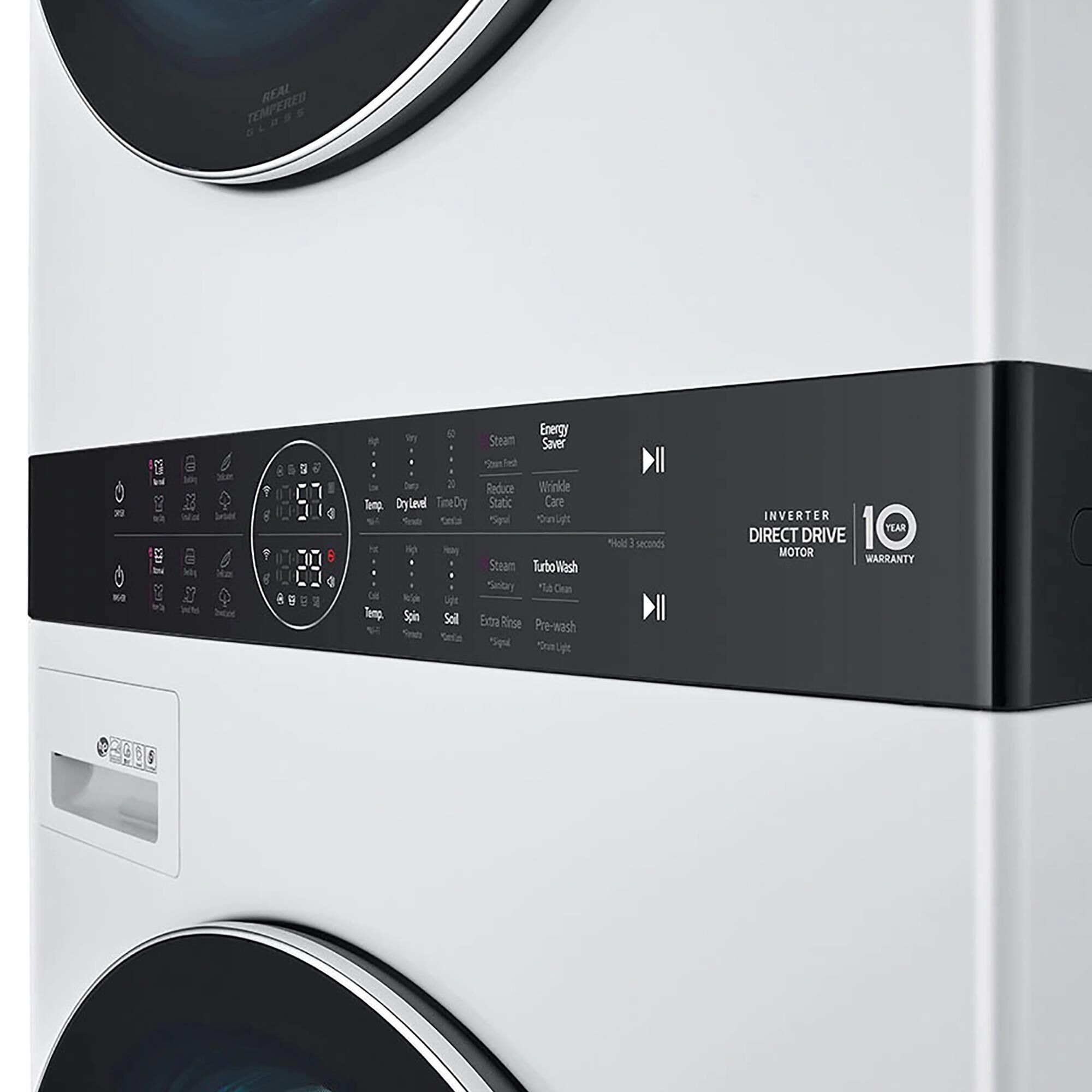 LG Single Unit Front Load LG WashTower with Center Control 4.5 Cu. Ft. Washer and 7.4 Cu. Ft. Gas Dryer in White, , large