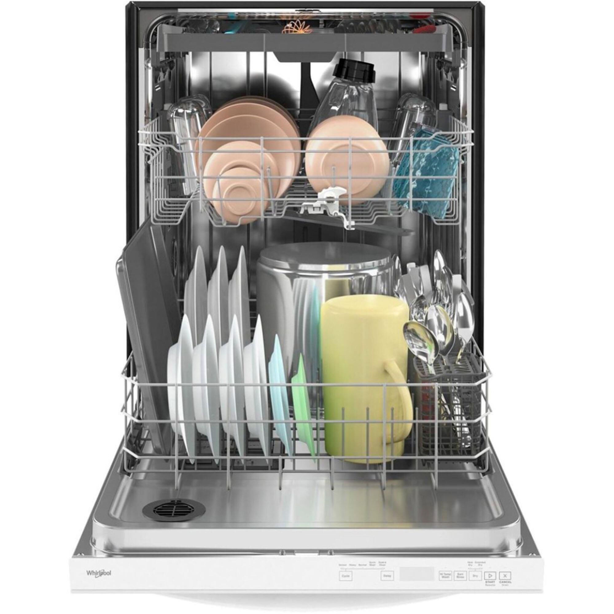 Whirlpool 24" Built-In Bar Handle Dishwasher with 47 Decibel in White, , large