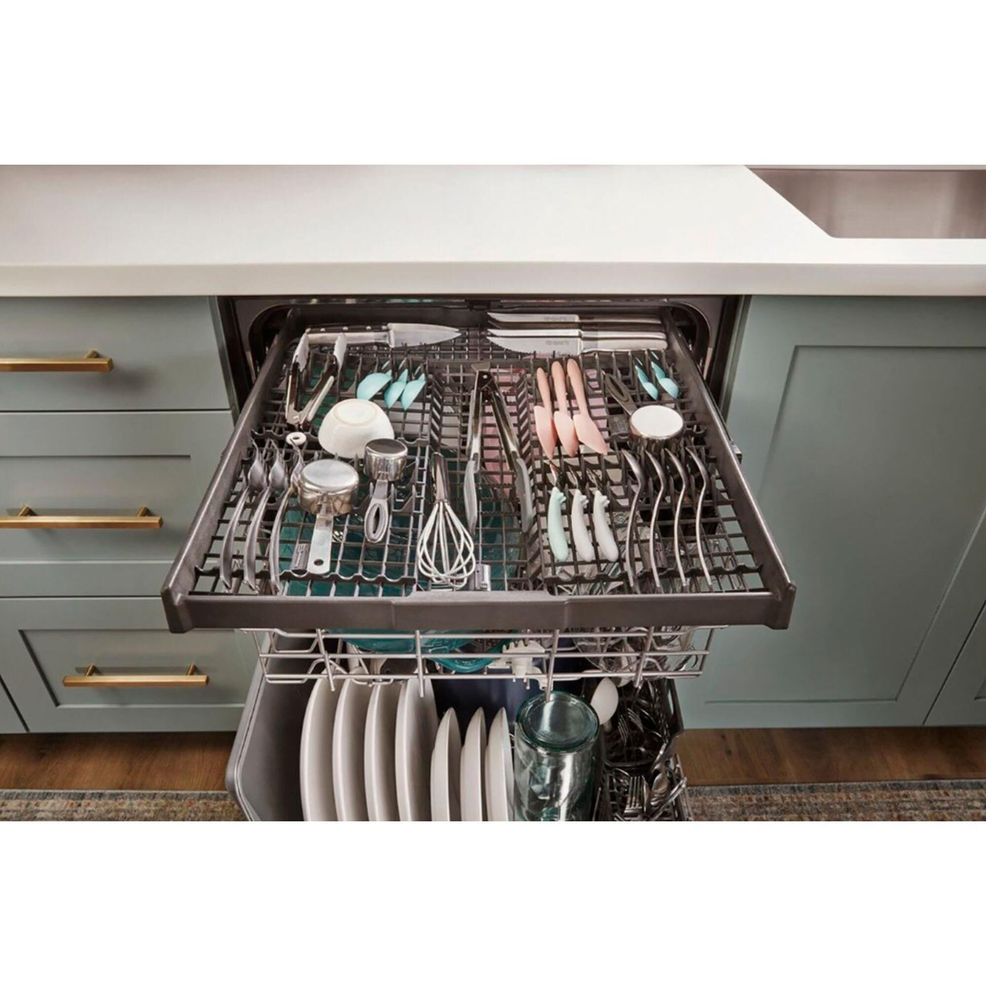 Whirlpool 24" Built-In Bar Handle Dishwasher with 47 Decibel in White, , large