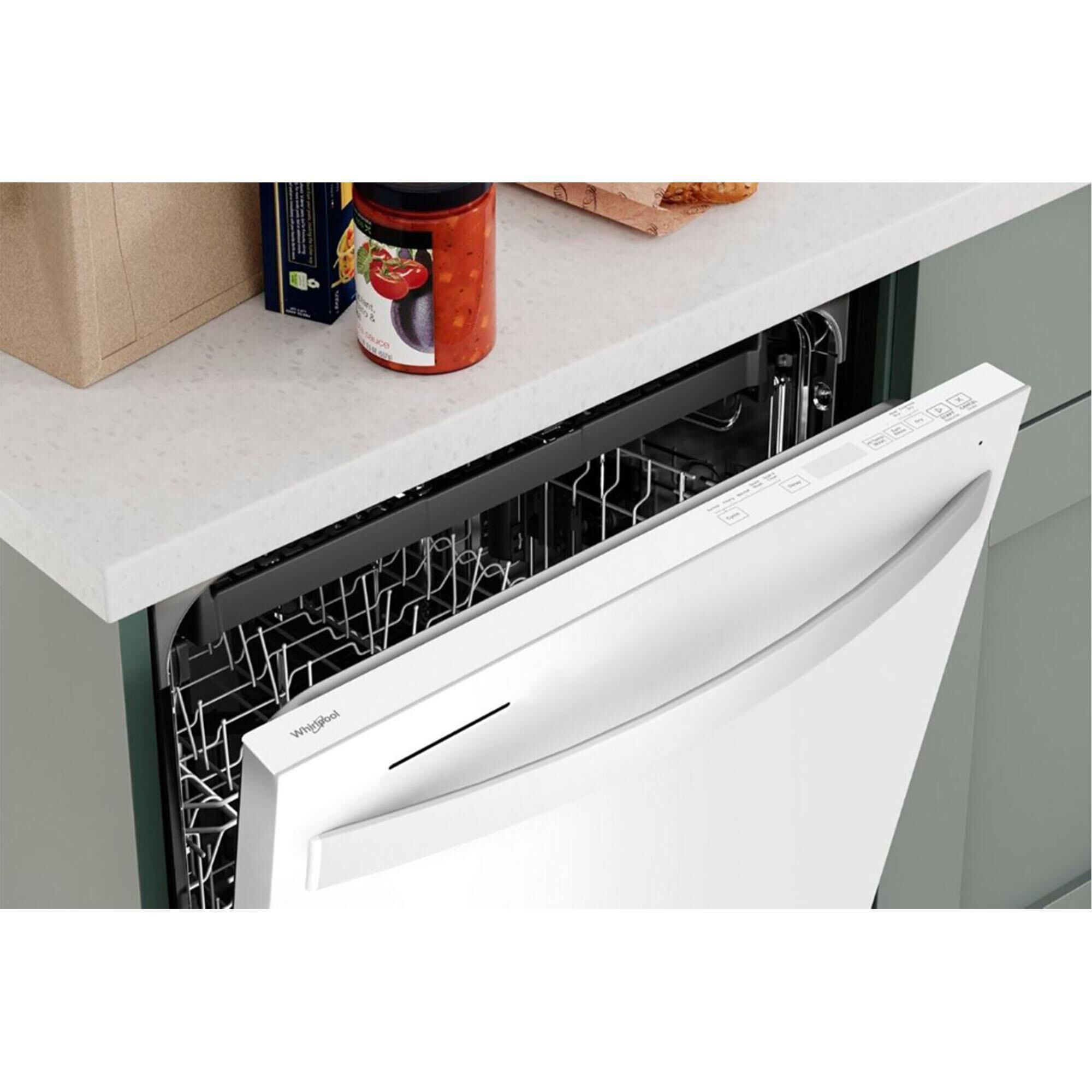Whirlpool 24" Built-In Bar Handle Dishwasher with 47 Decibel in White, , large