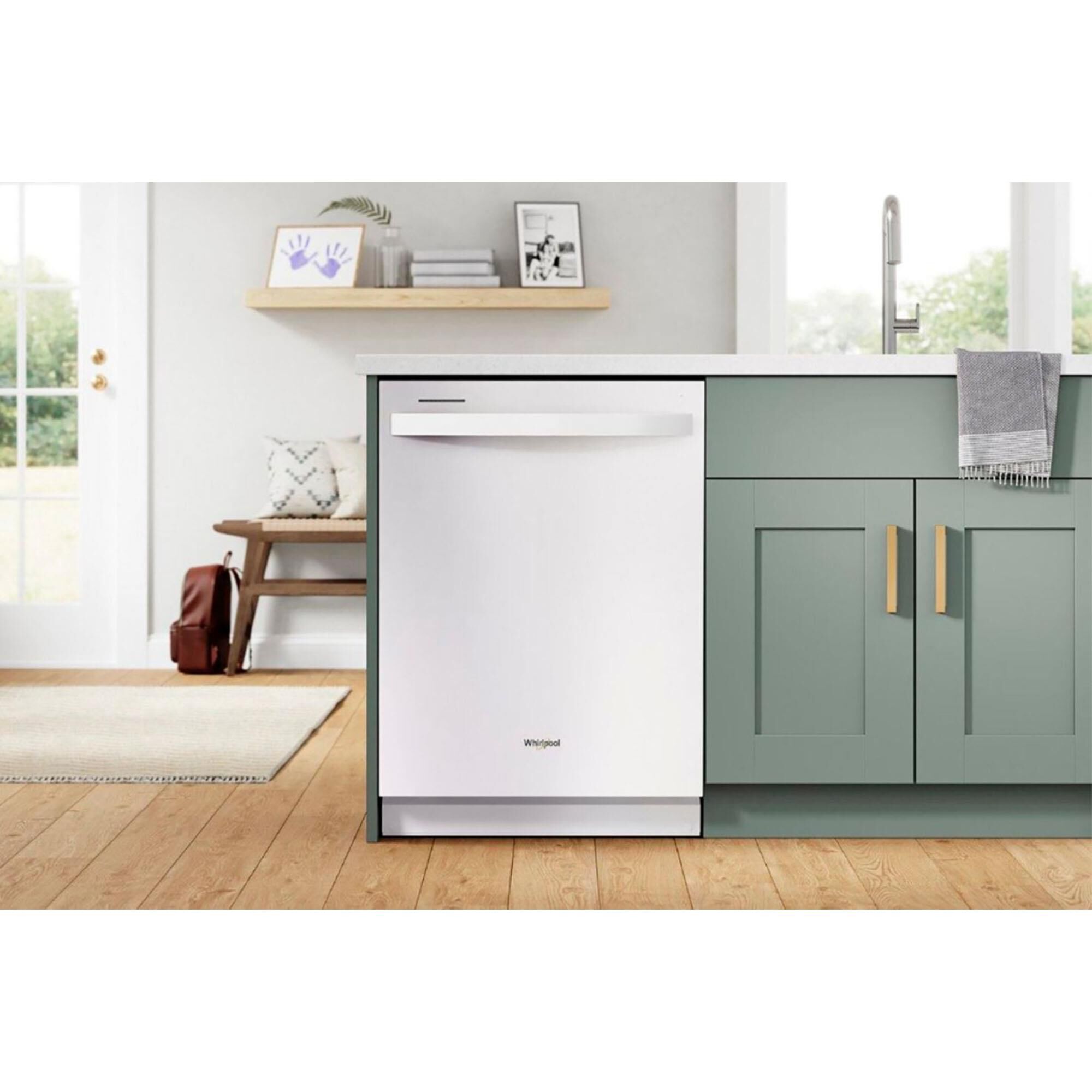 Whirlpool 24" Built-In Bar Handle Dishwasher with 47 Decibel in White, , large