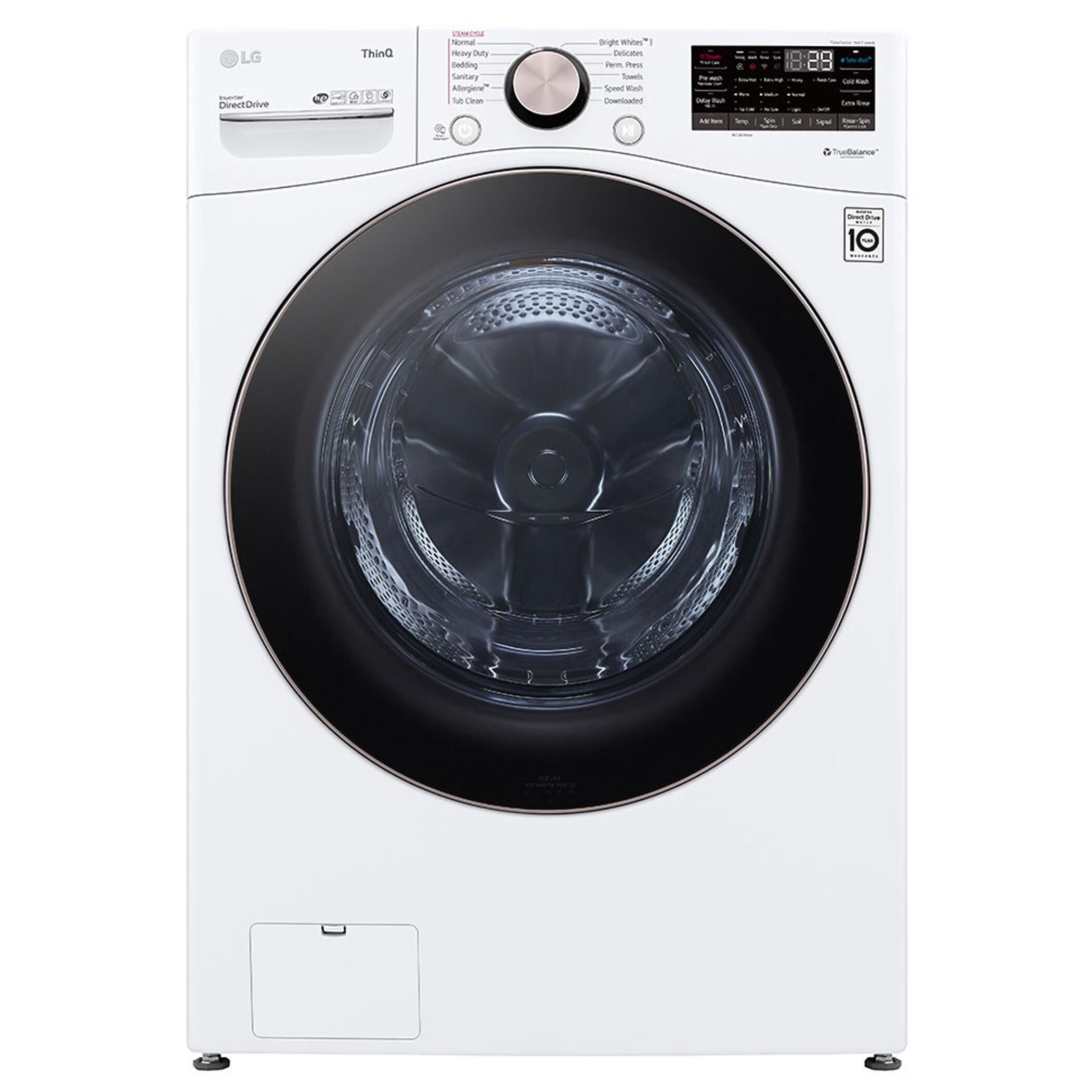 LG 4.5 Cu. Ft. Front Load Washer and 7.4 Cu. Ft. Electric Dryer with TurboWash 360 Laundry Pair in White, , large