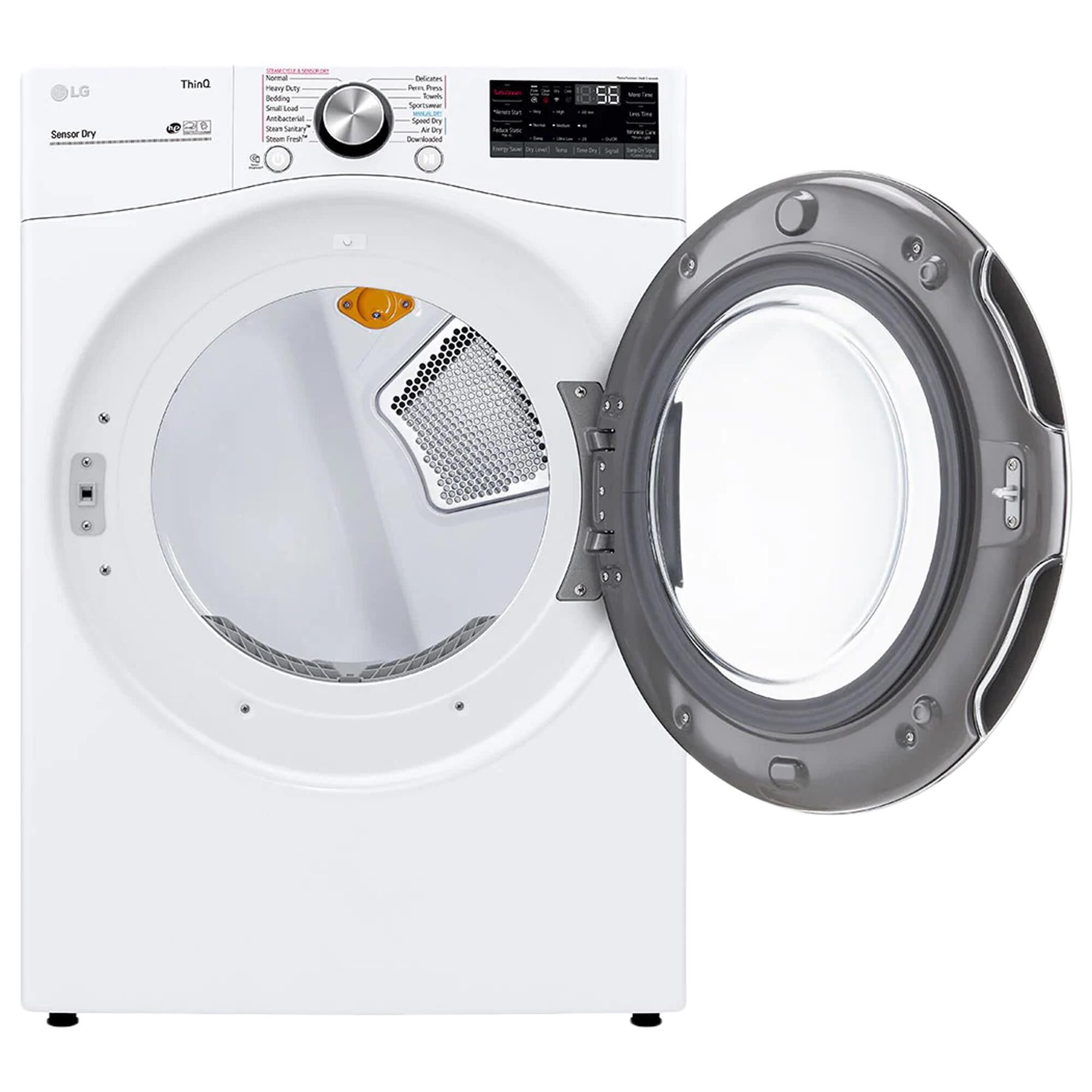LG 5.0 Cu. Ft. Front Load Washer and 7.4 Cu. Ft. Electric Dryer with TurboWash 360 Laundry Pair in White (Pedestals Sold Separately), , large