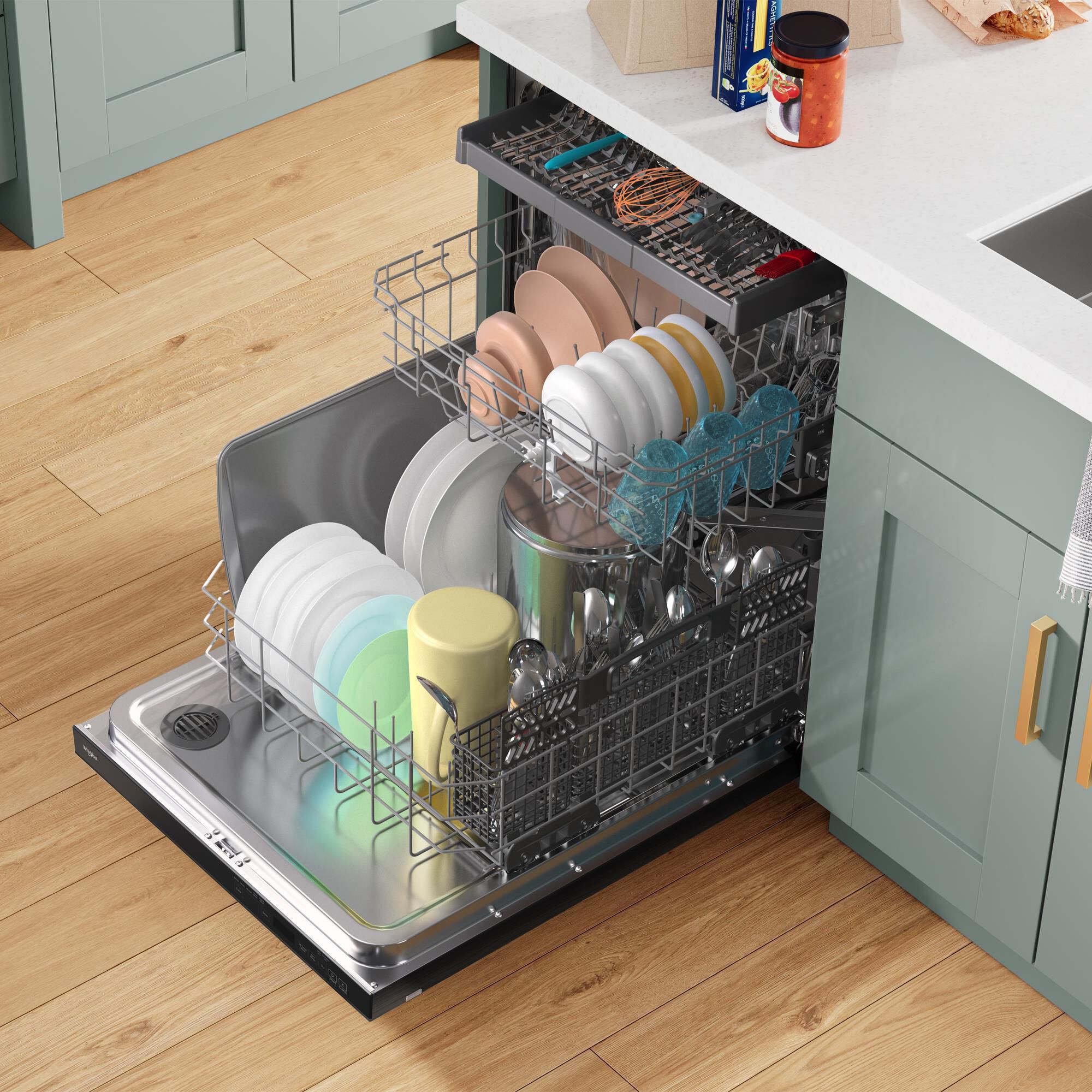 Whirlpool 24" Fully Integrated Dishwasher in Black, , large