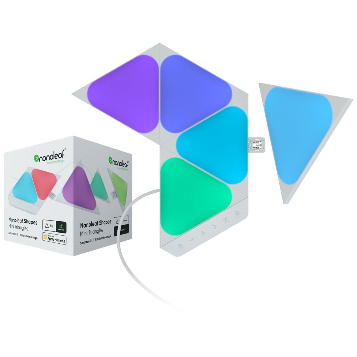 Nanoleaf Shapes Mini Triangle 5-Piece Smarter Kit, , large