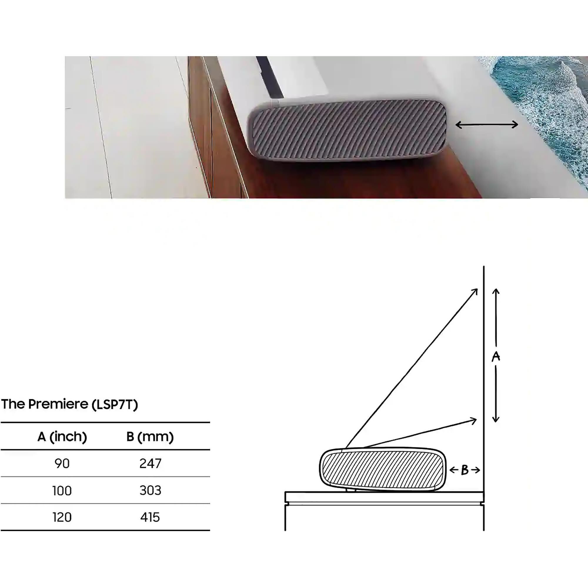 Samsung 120" The Premiere 4K UHD Single Smart Laser Projector in White, , large