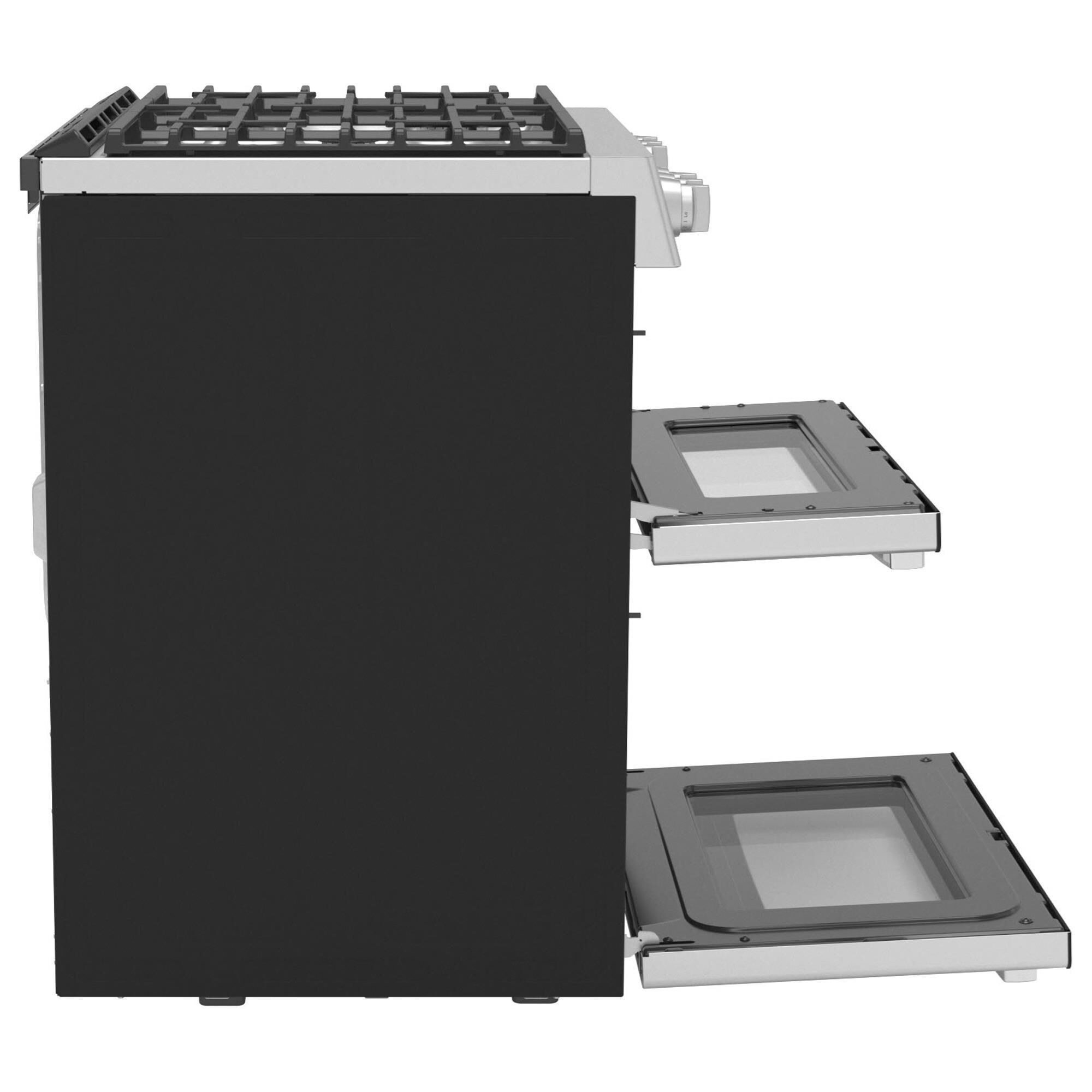 GE Profile 30" Slide-In Front-Control Double Oven Range in Fingerprint Resistant Stainless Steel, , large