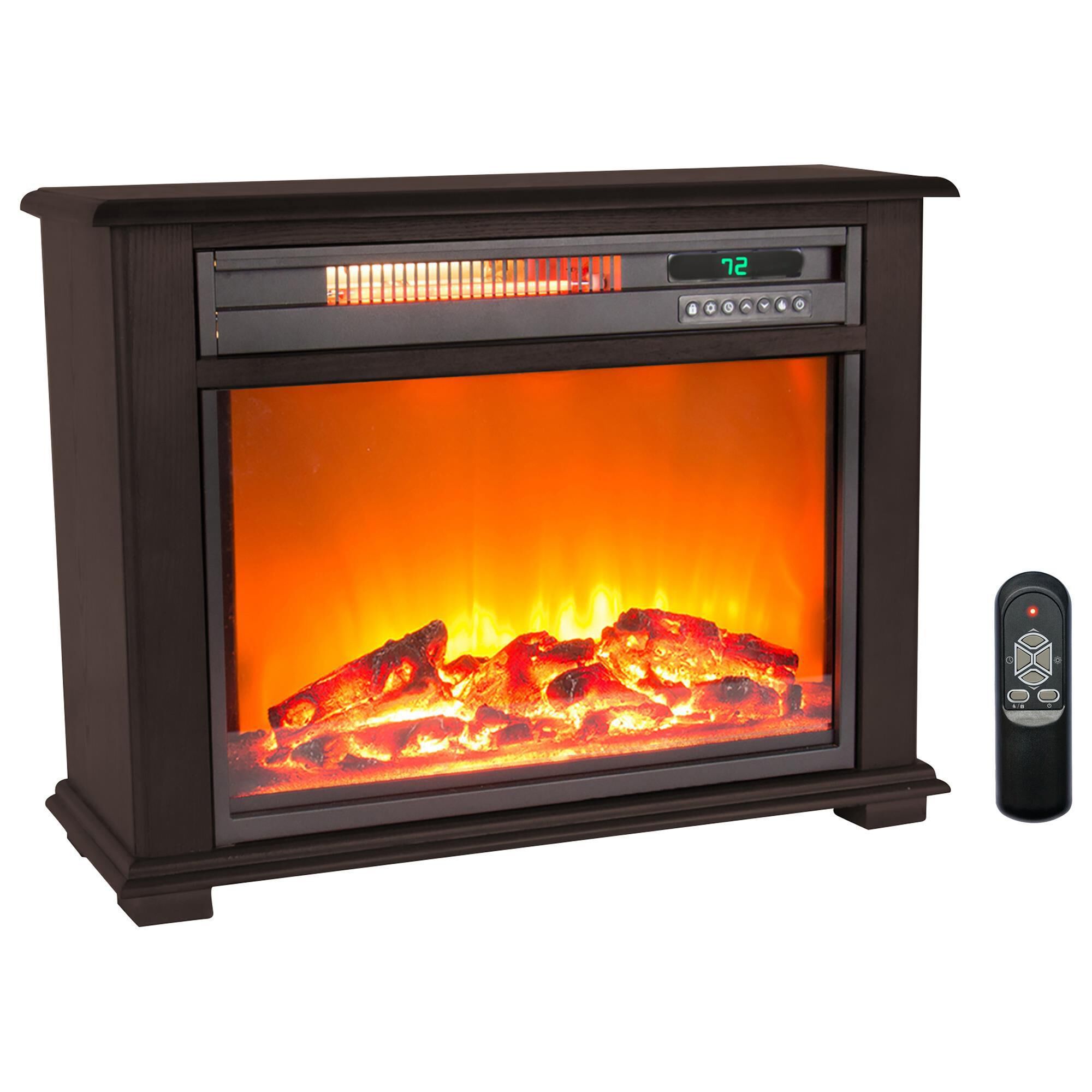 Lifesmart LifeSmart Fireplace Heater in Dark Walnut, , large