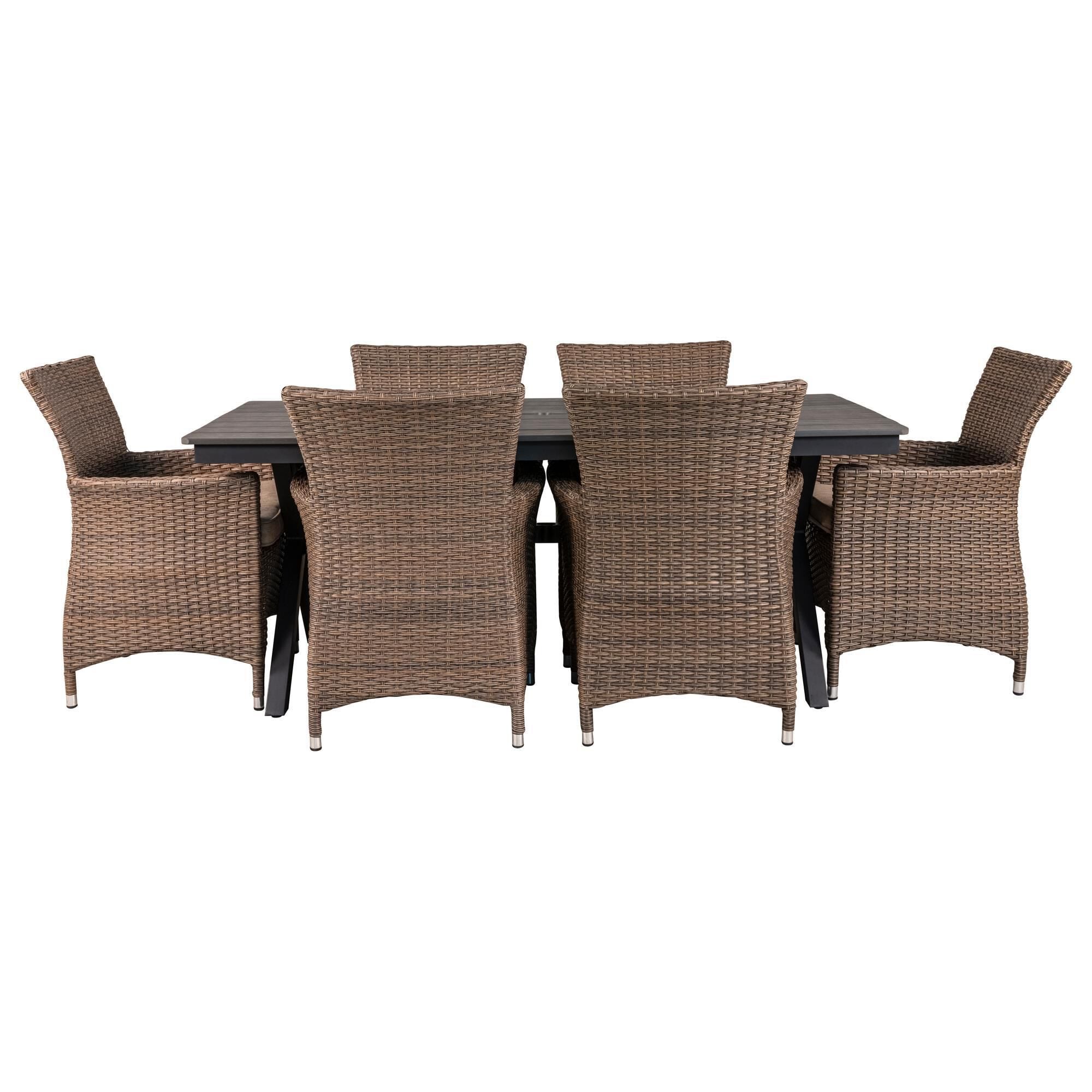 Global Note Collections 7-Piece Bella Patio Dining Set in Beige, , large